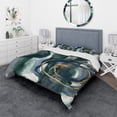 thumbnail image 1 of Designart 'Mettalic Indigo and Gold III' Geometric Duvet Cover Set, 1 of 4