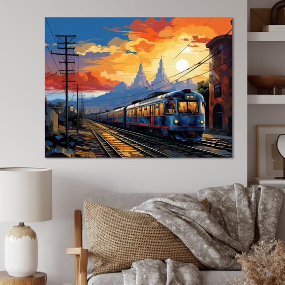 Designart "Mexico City Yellow Coral art painting" Cityscapes Canvas Wall Art