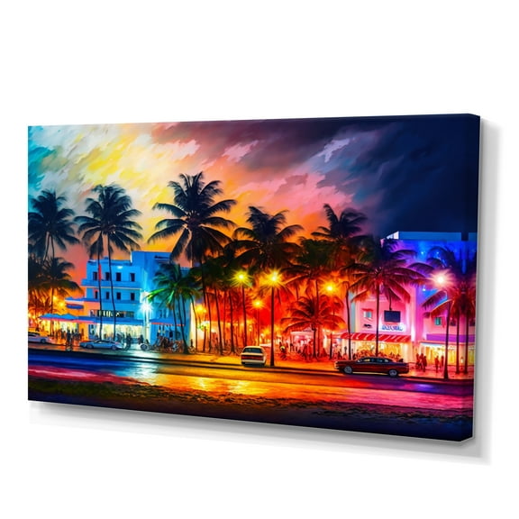 Designart Miami Beach Holidays I Canvas Wall Art