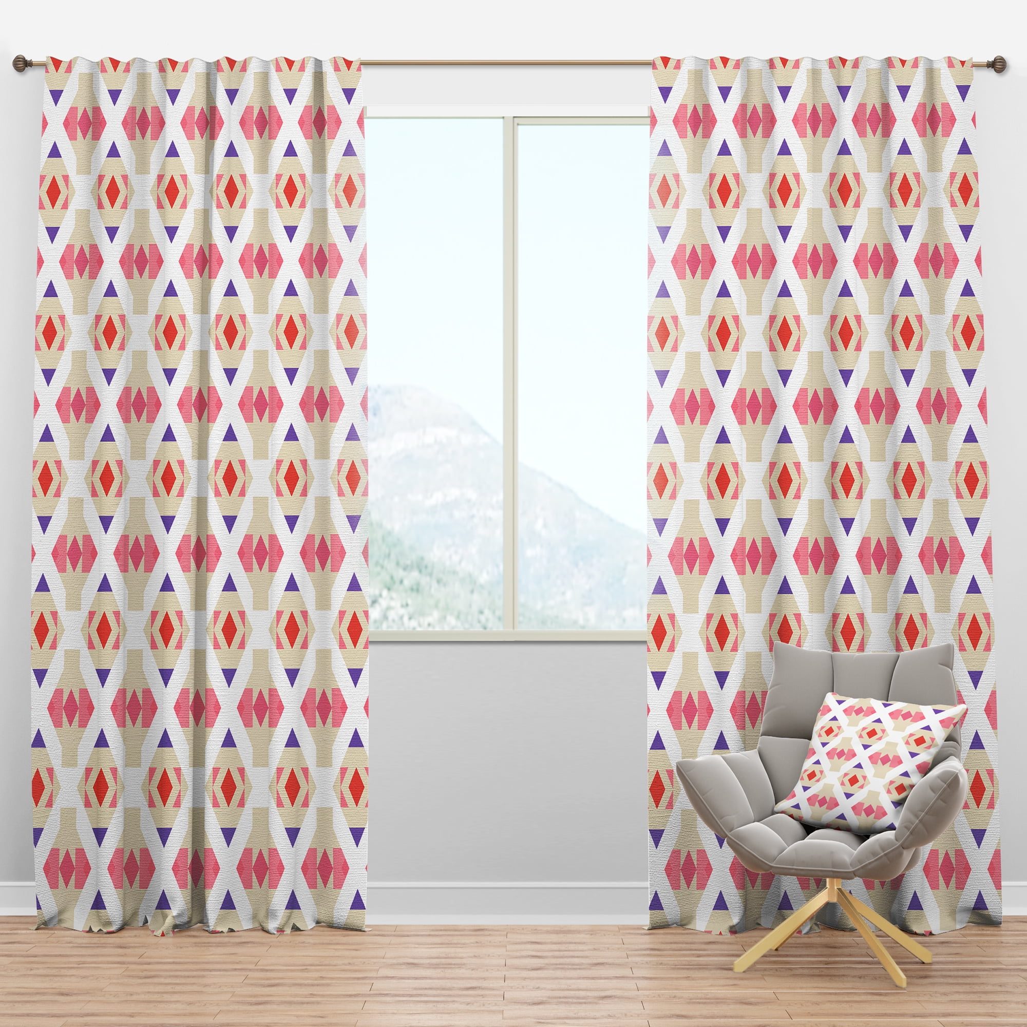 Designart Mid-Century Blackout Curtain