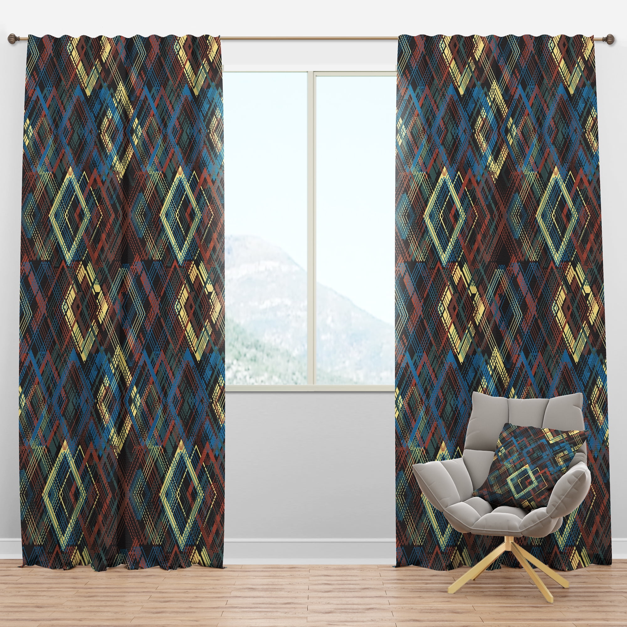 Designart Mid-Century Blackout Curtain