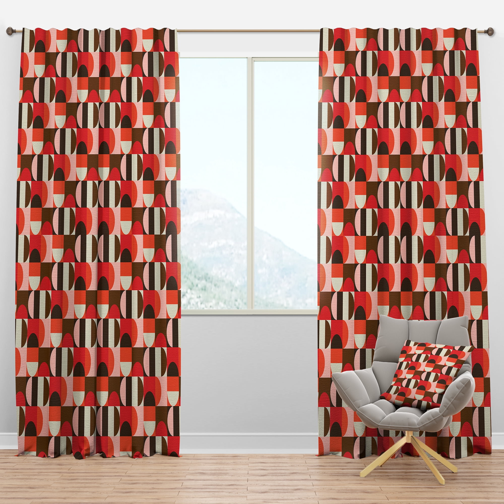 Designart Mid-Century Blackout Curtain