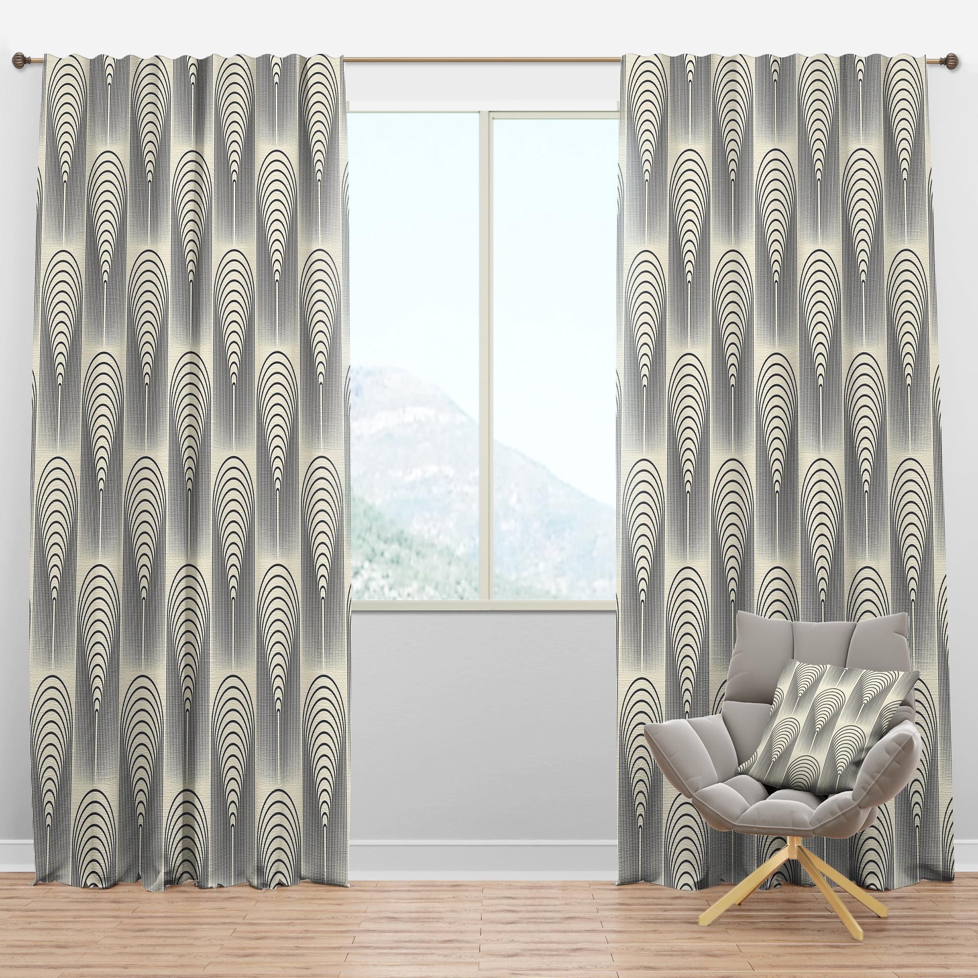Designart Mid-Century Blackout Curtain