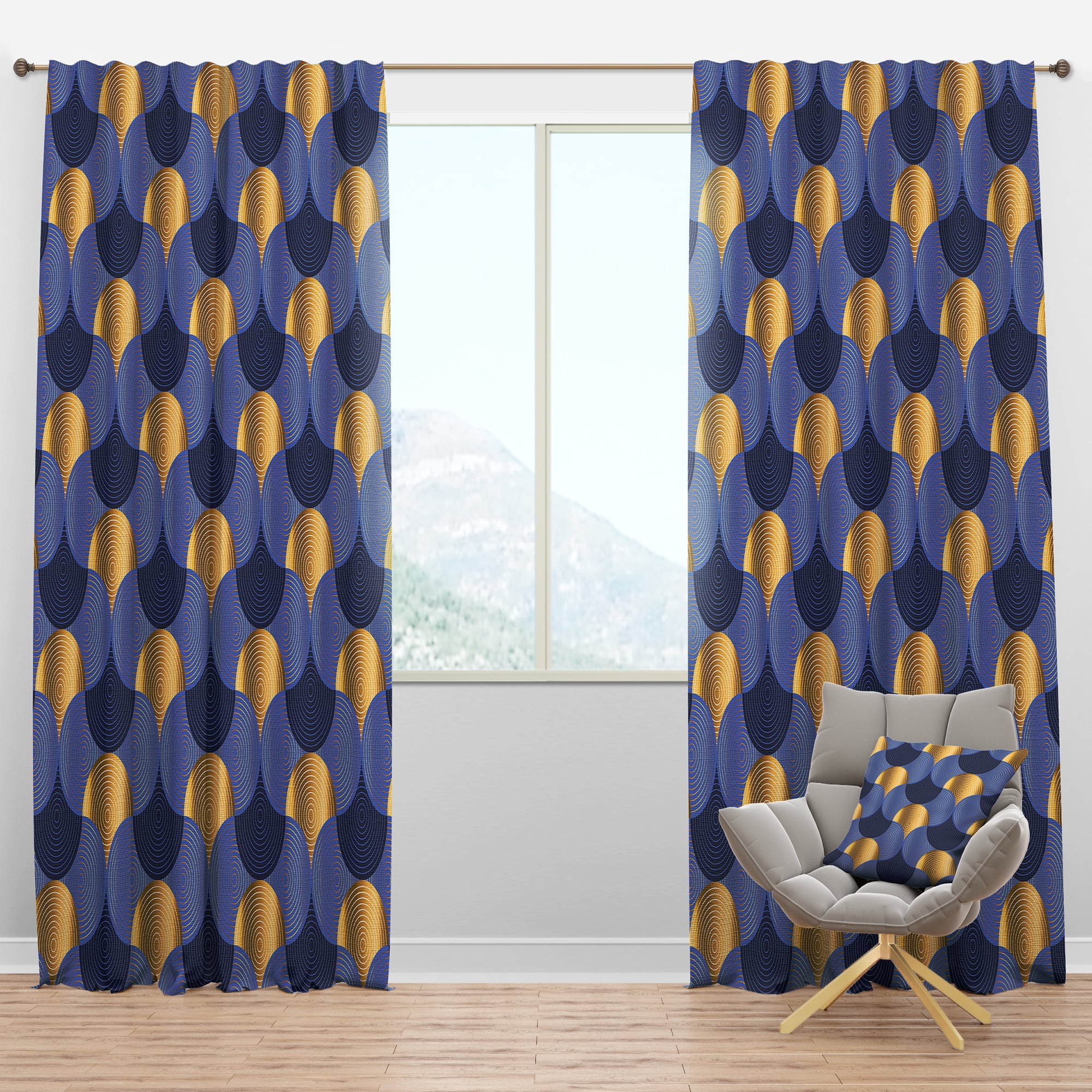 Designart Mid-Century Blackout Curtain