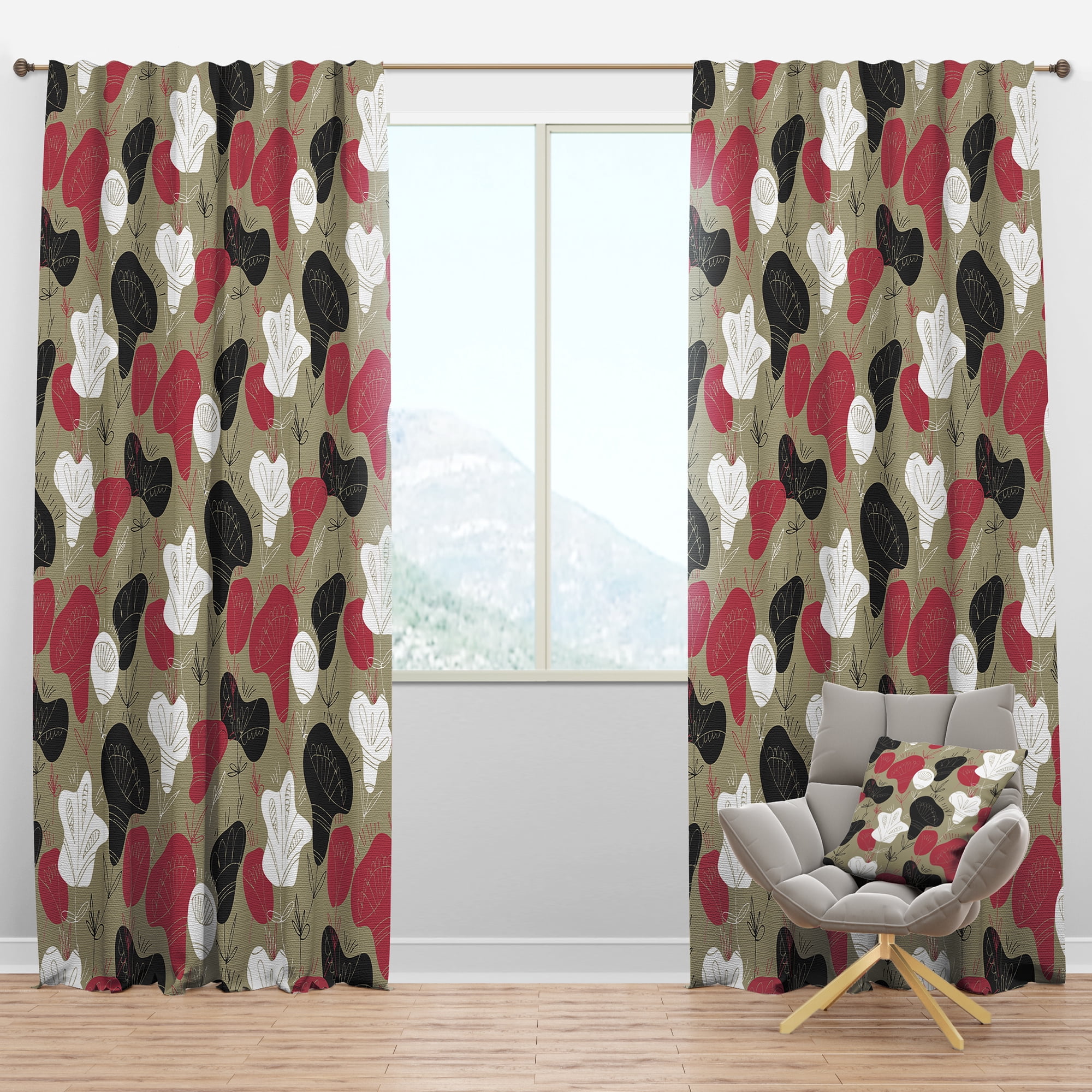 Designart Mid-Century Blackout Curtain
