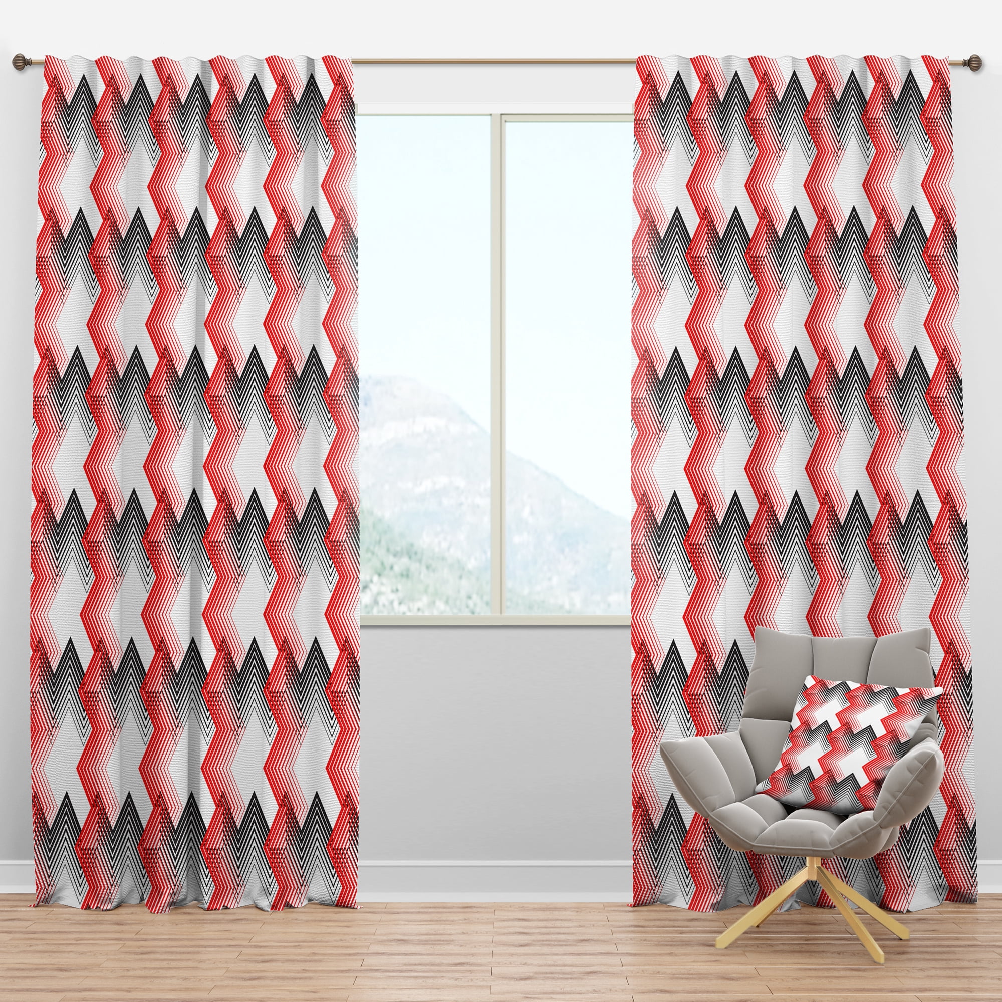 Designart Mid-Century Blackout Curtain