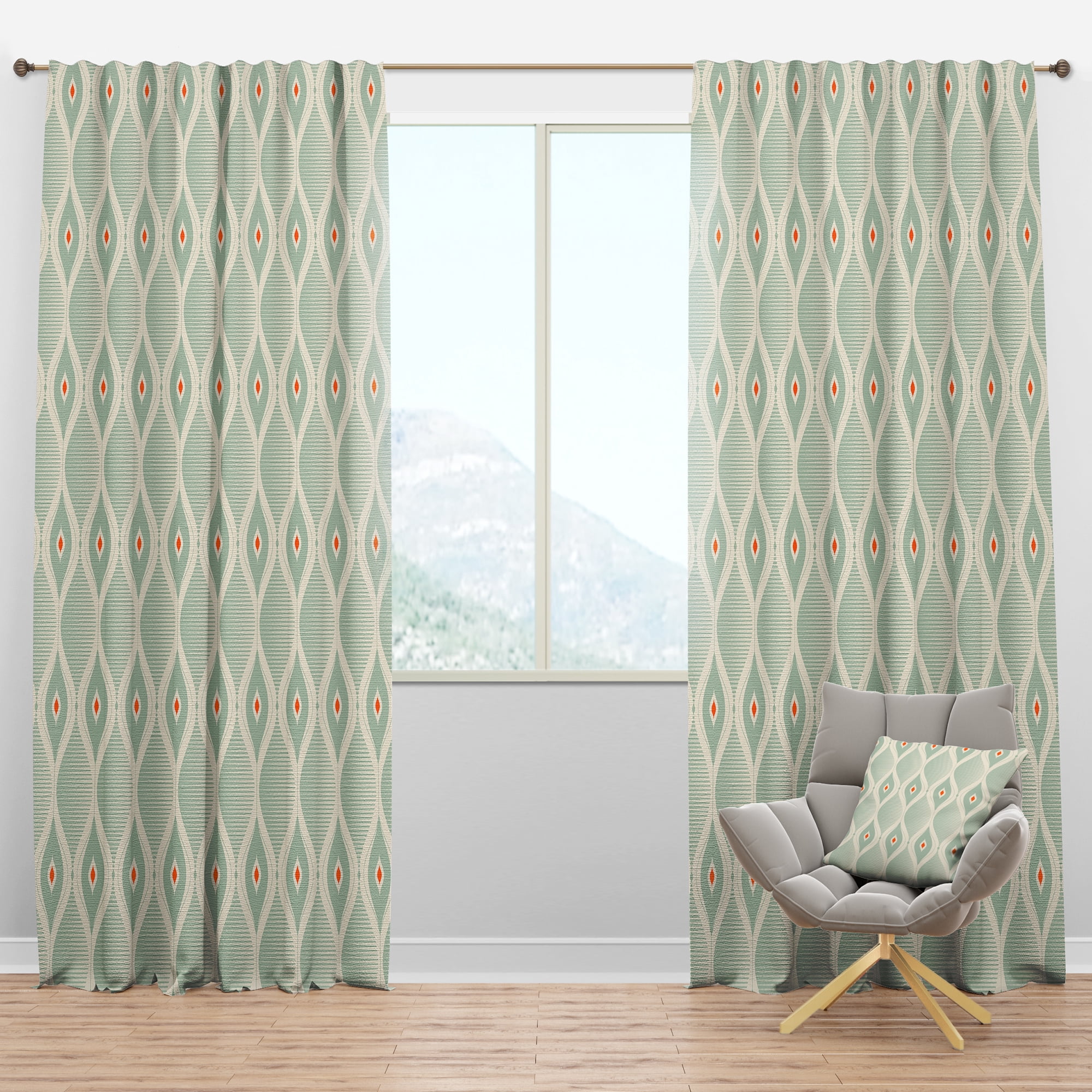 Designart Mid-Century Blackout Curtain