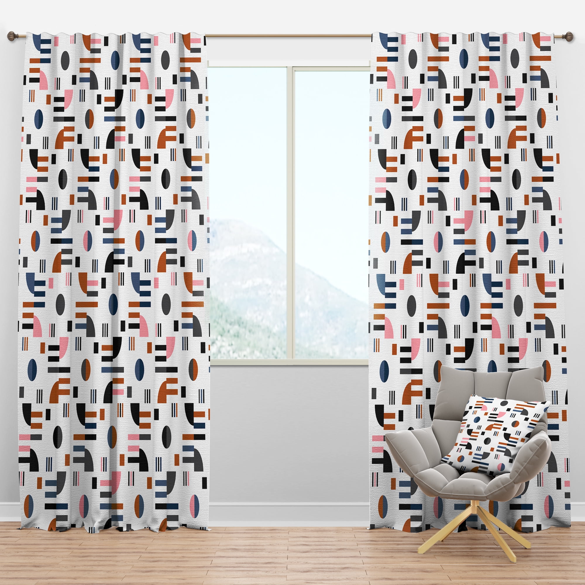 Designart Mid-Century Blackout Curtain