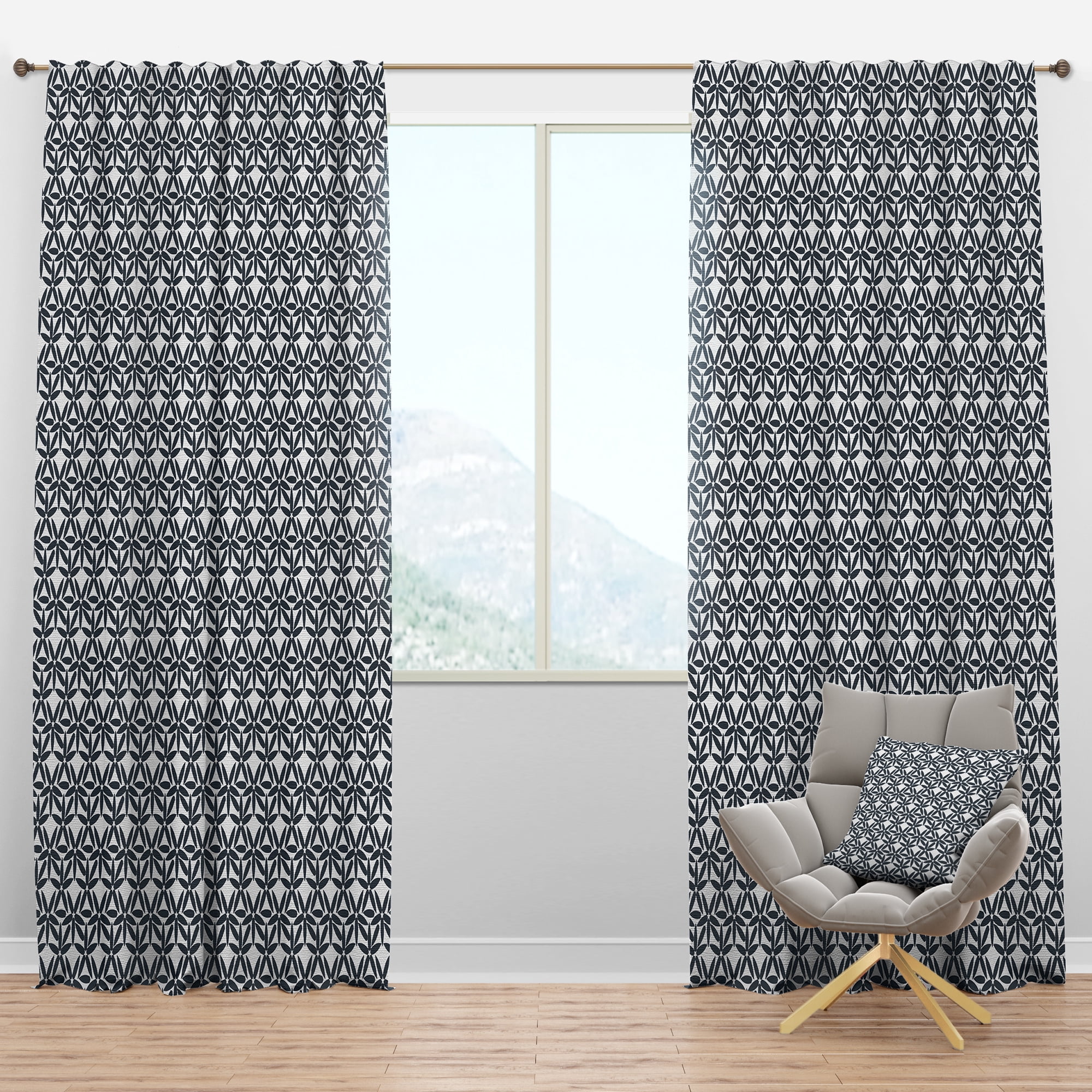 Designart Mid-Century Blackout Curtain