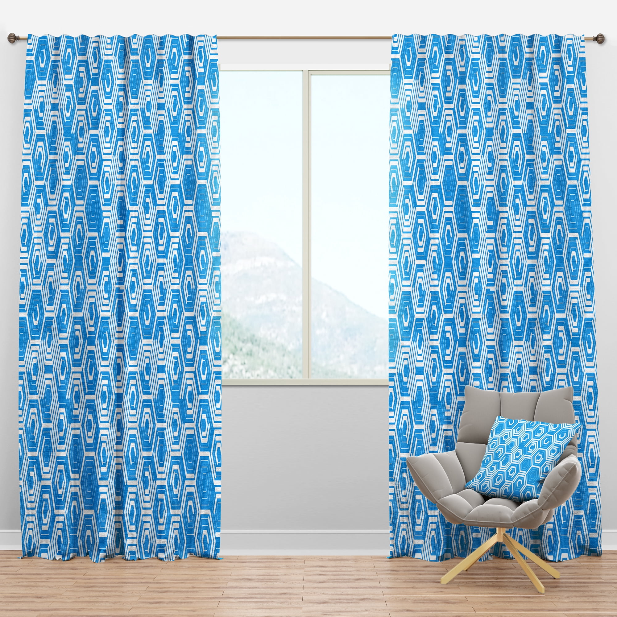 Designart Mid-Century Blackout Curtain