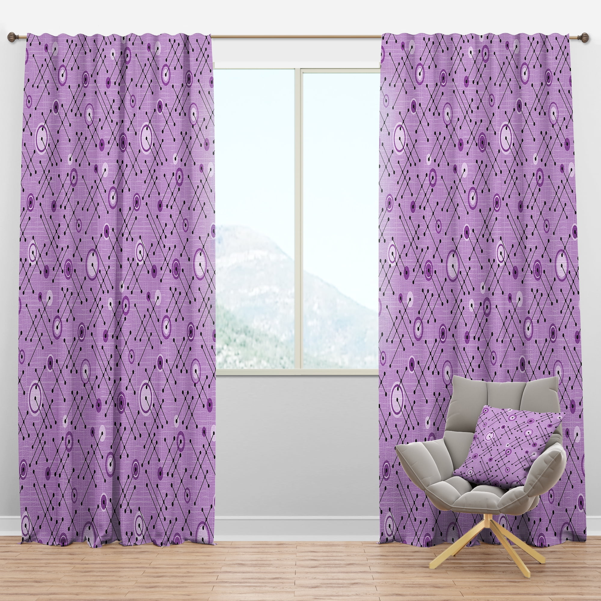 Designart Mid-Century Blackout Curtain
