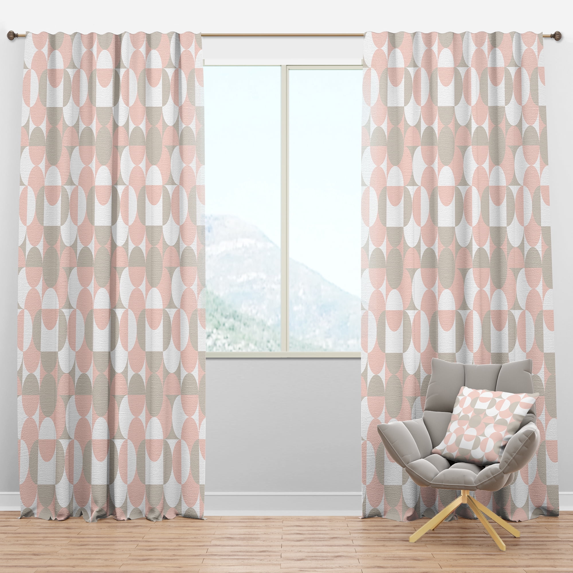 Designart Mid-Century Blackout Curtain