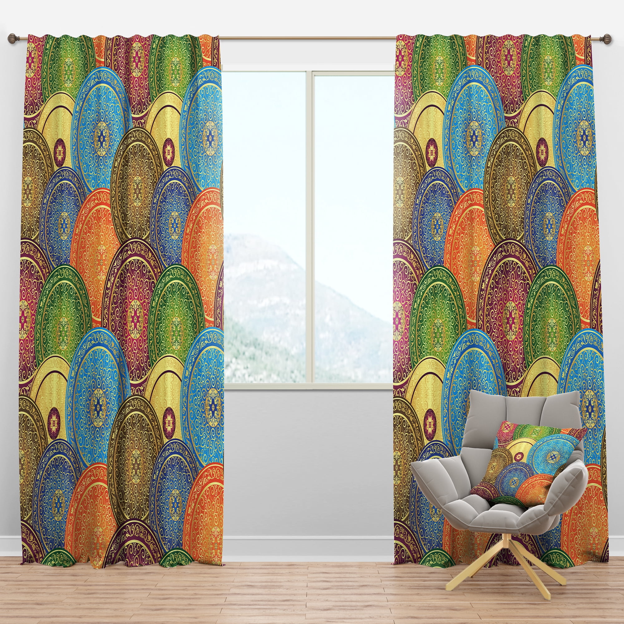 Designart Mid-Century Blackout Curtain