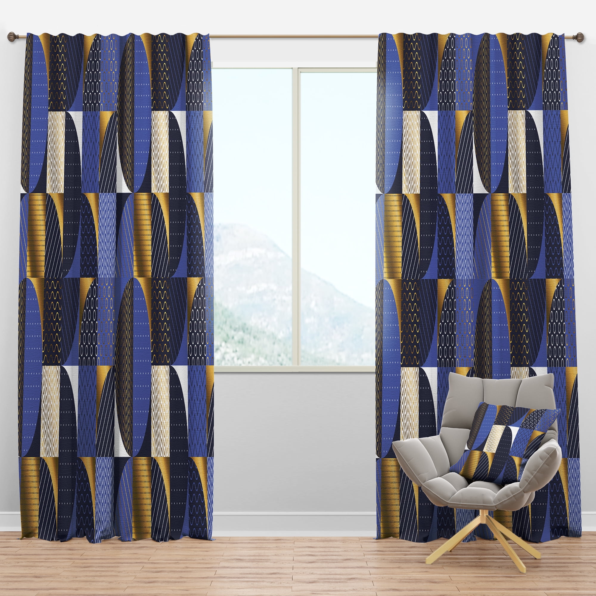 Designart Mid-Century Blackout Curtain