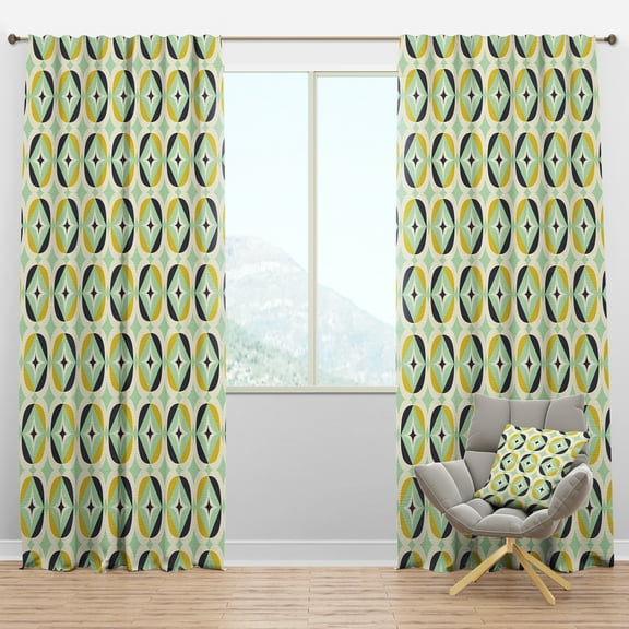 Designart Mid-Century Blackout Curtain