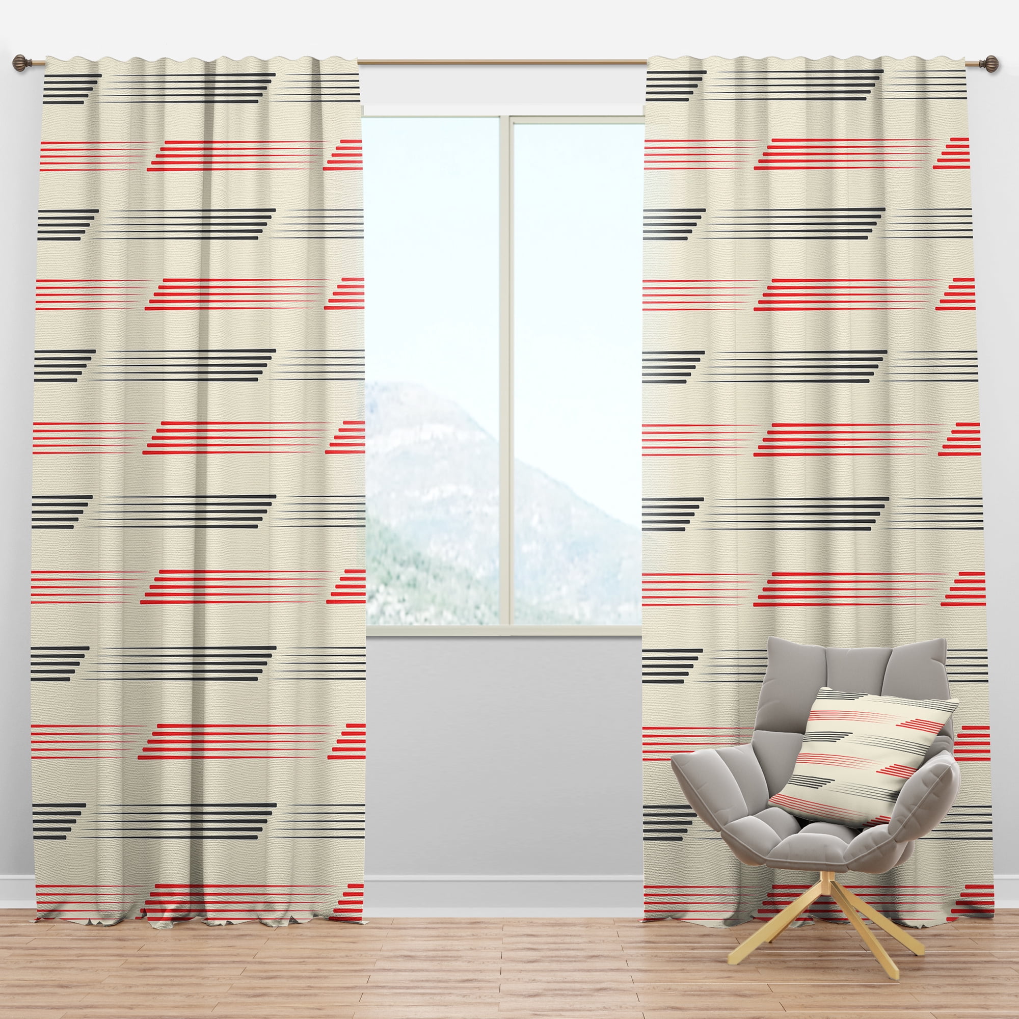 Designart Mid-Century Blackout Curtain