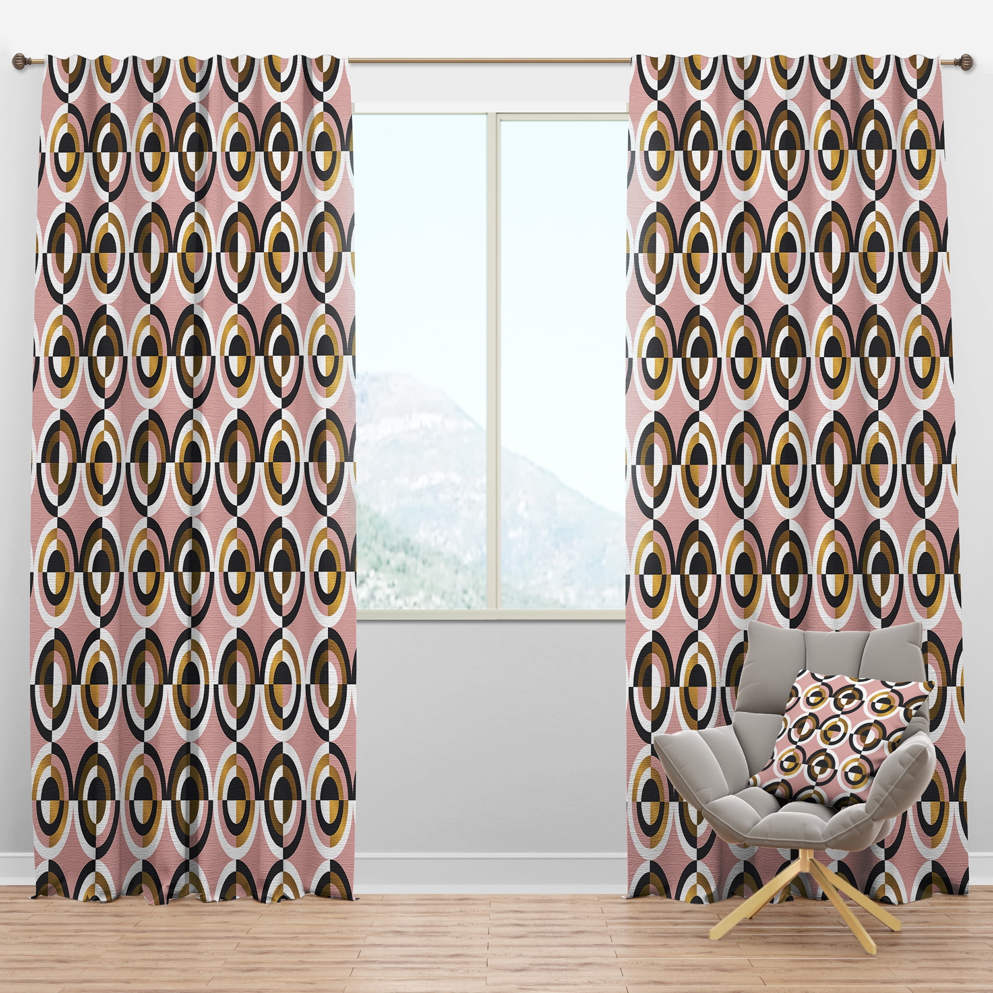 Designart Mid-Century Blackout Curtain