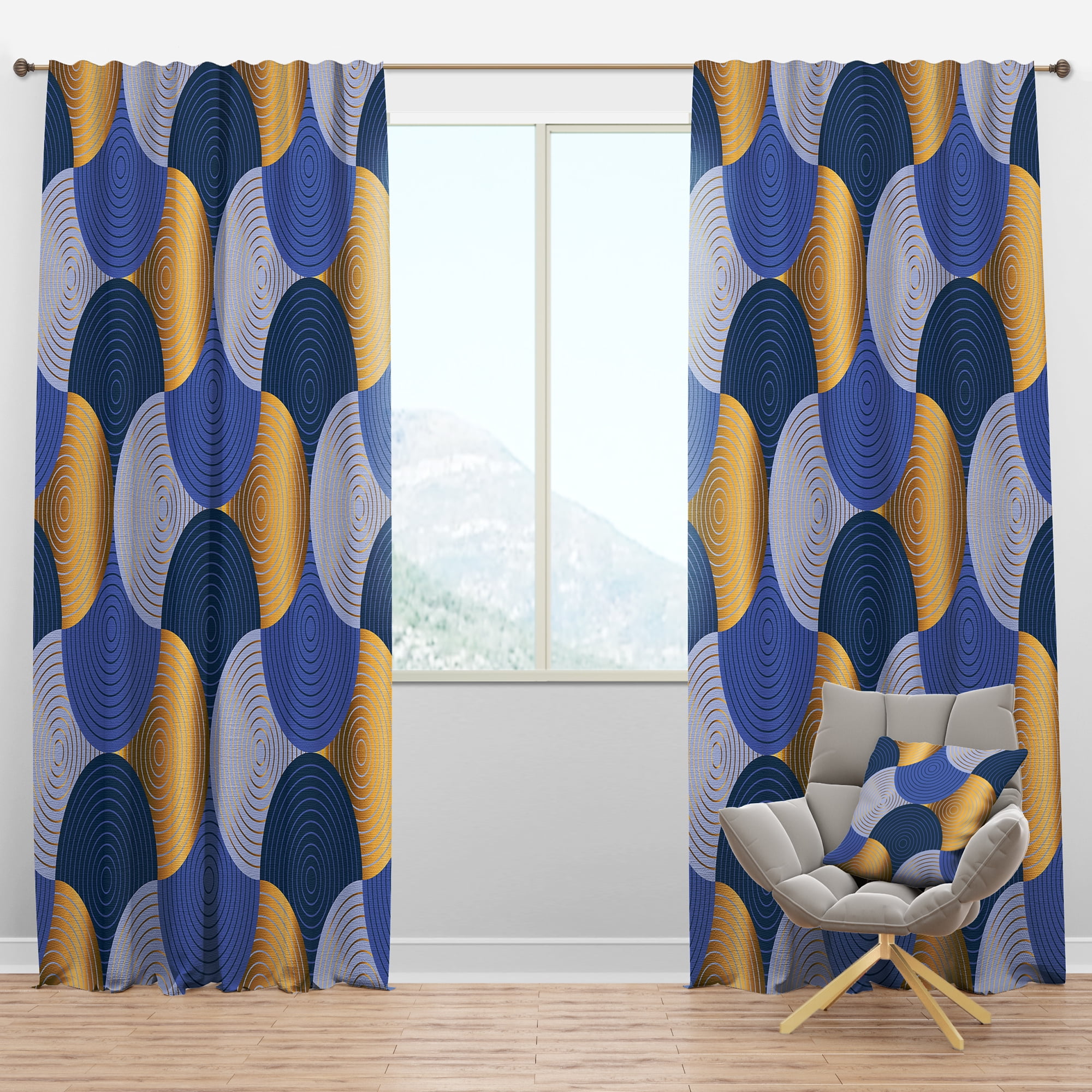 Designart Mid-Century Blackout Curtain