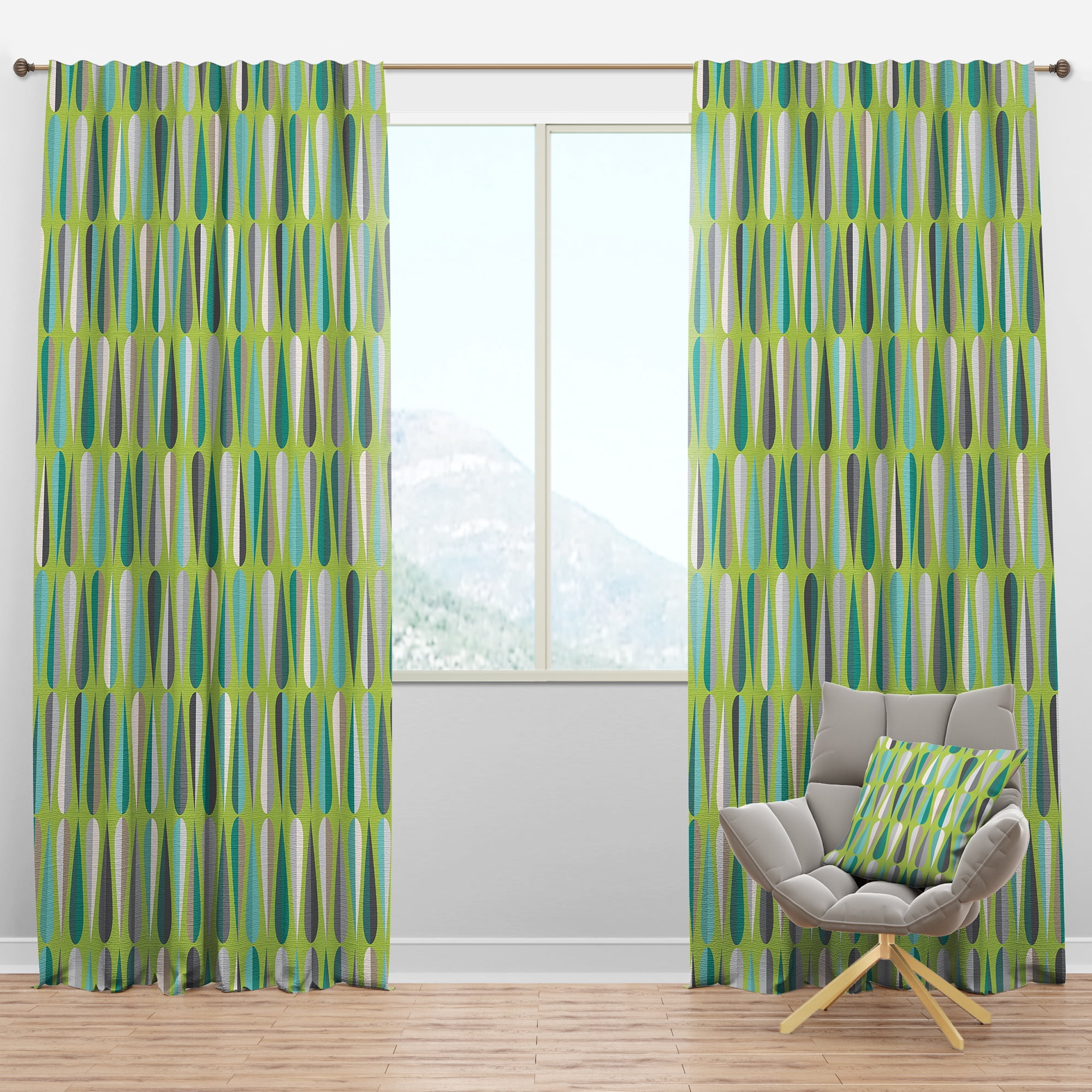 Designart Mid-Century Blackout Curtain