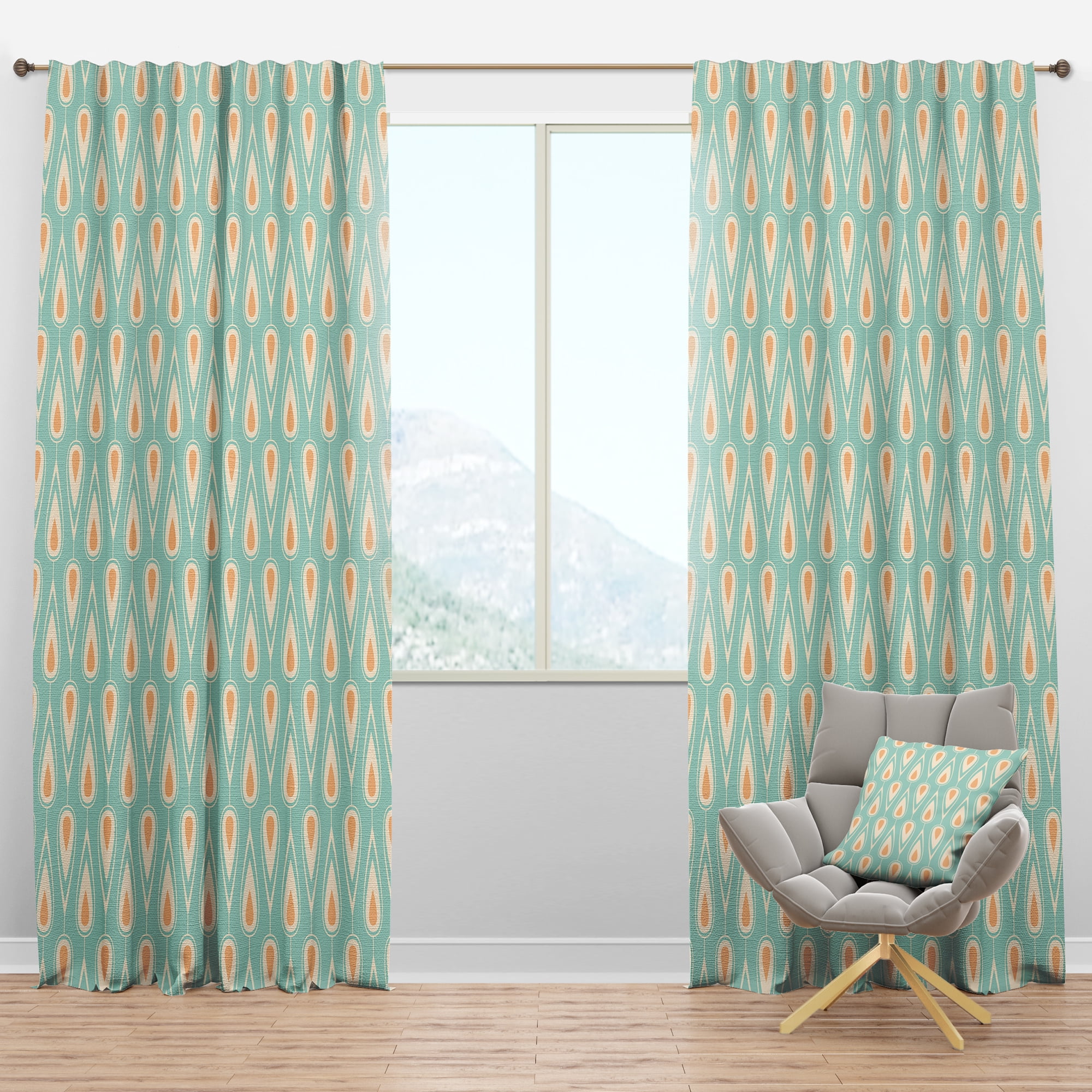 Designart Mid-Century Blackout Curtain