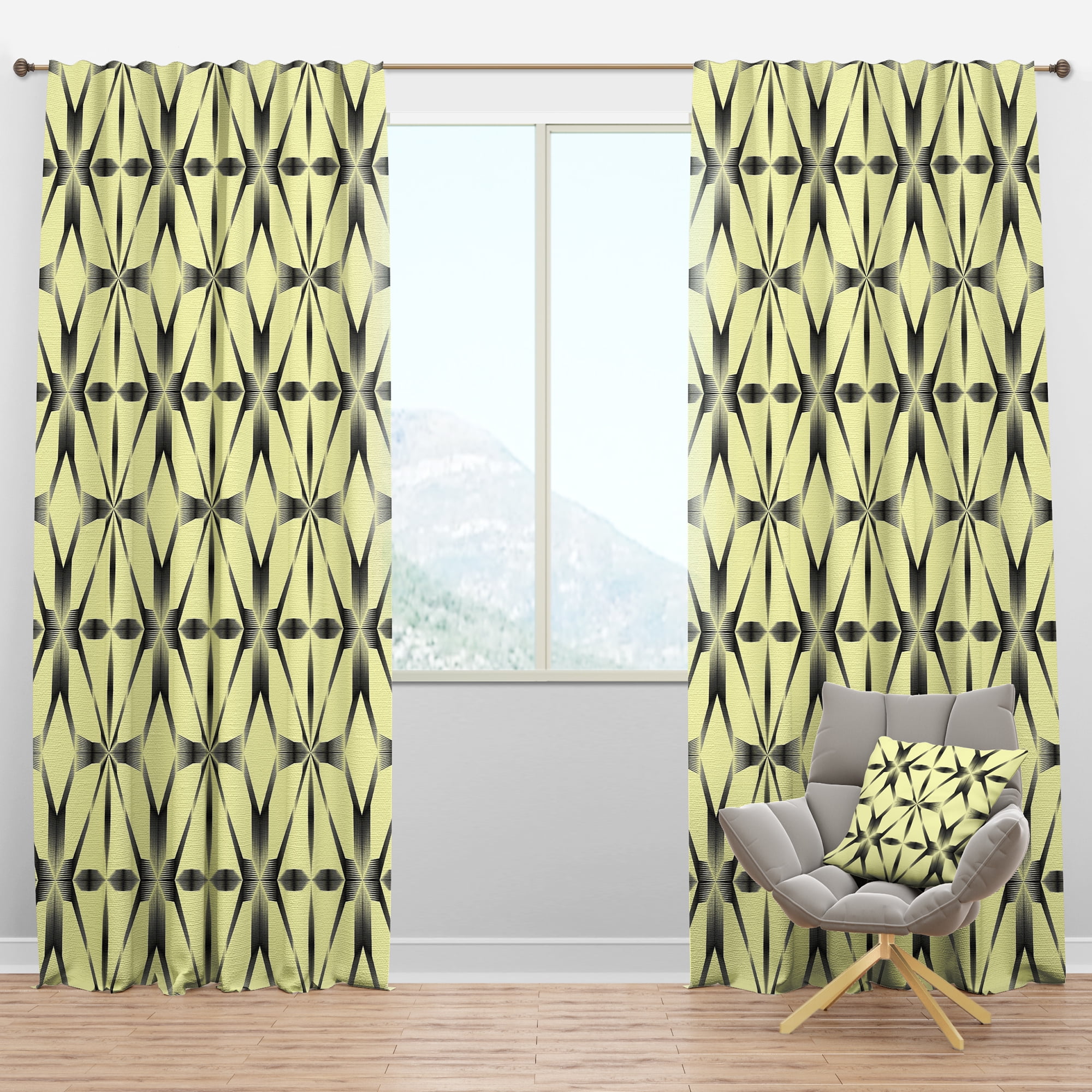 Designart Mid-Century Blackout Curtain
