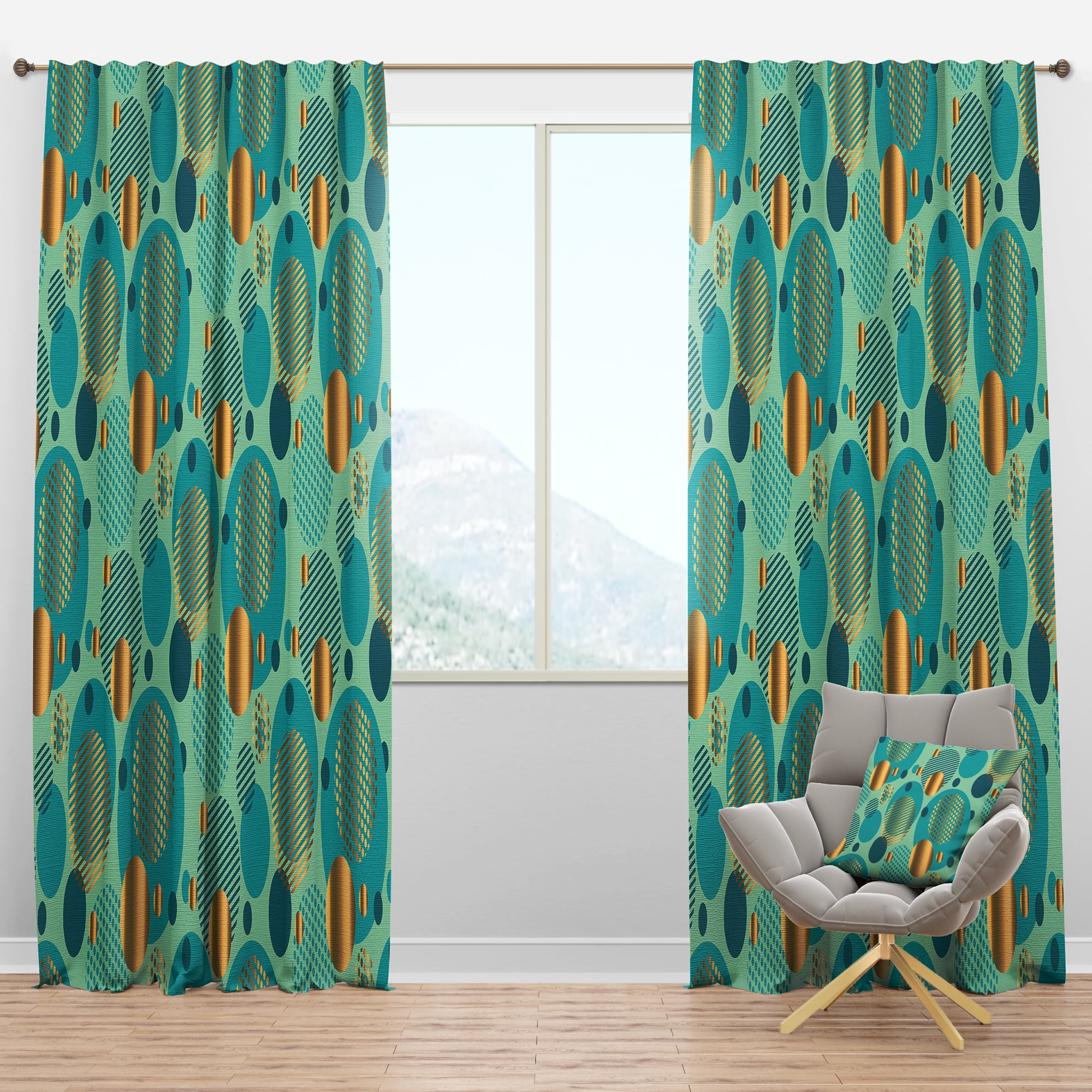 Designart Mid-Century Blackout Curtain