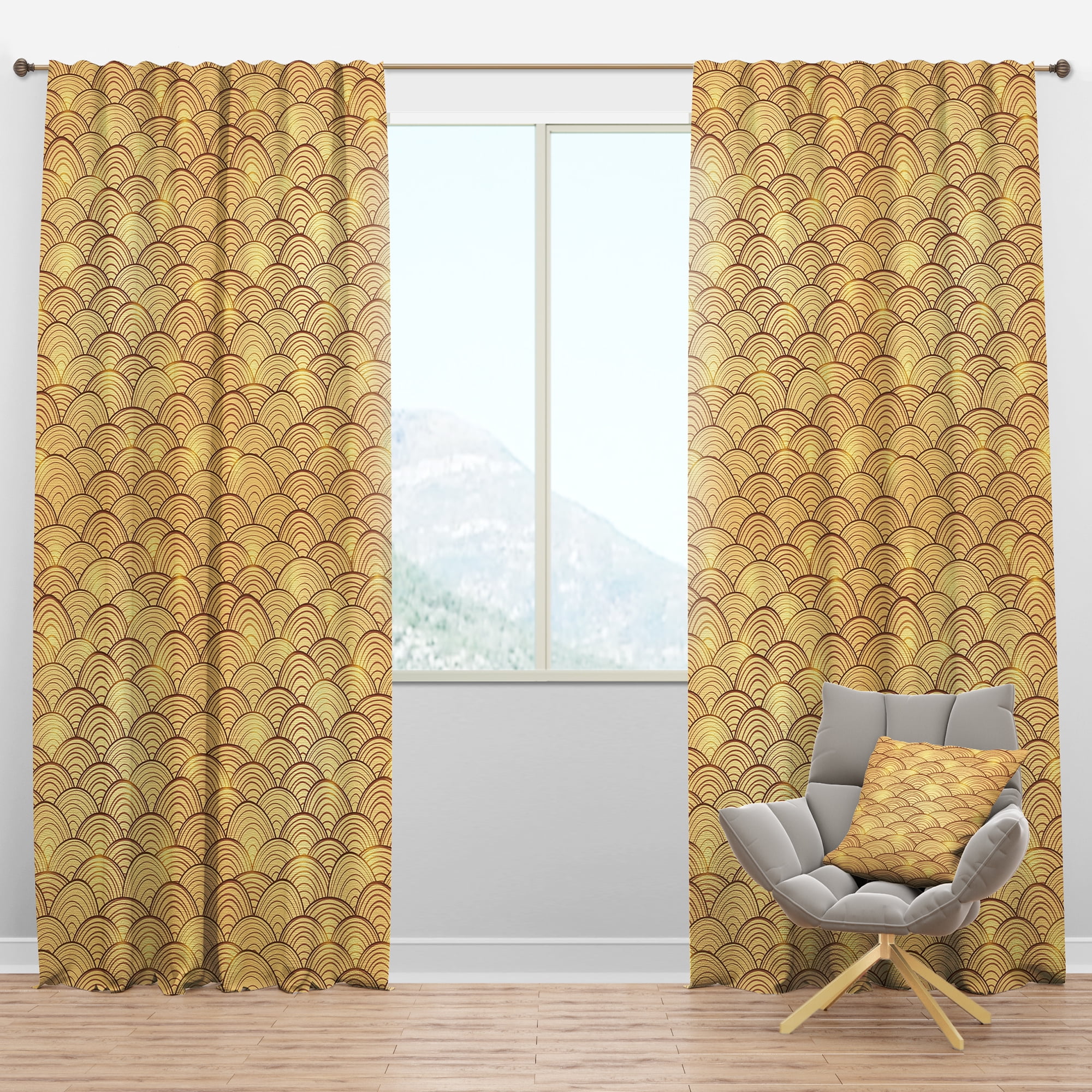 Designart Mid-Century Blackout Curtain