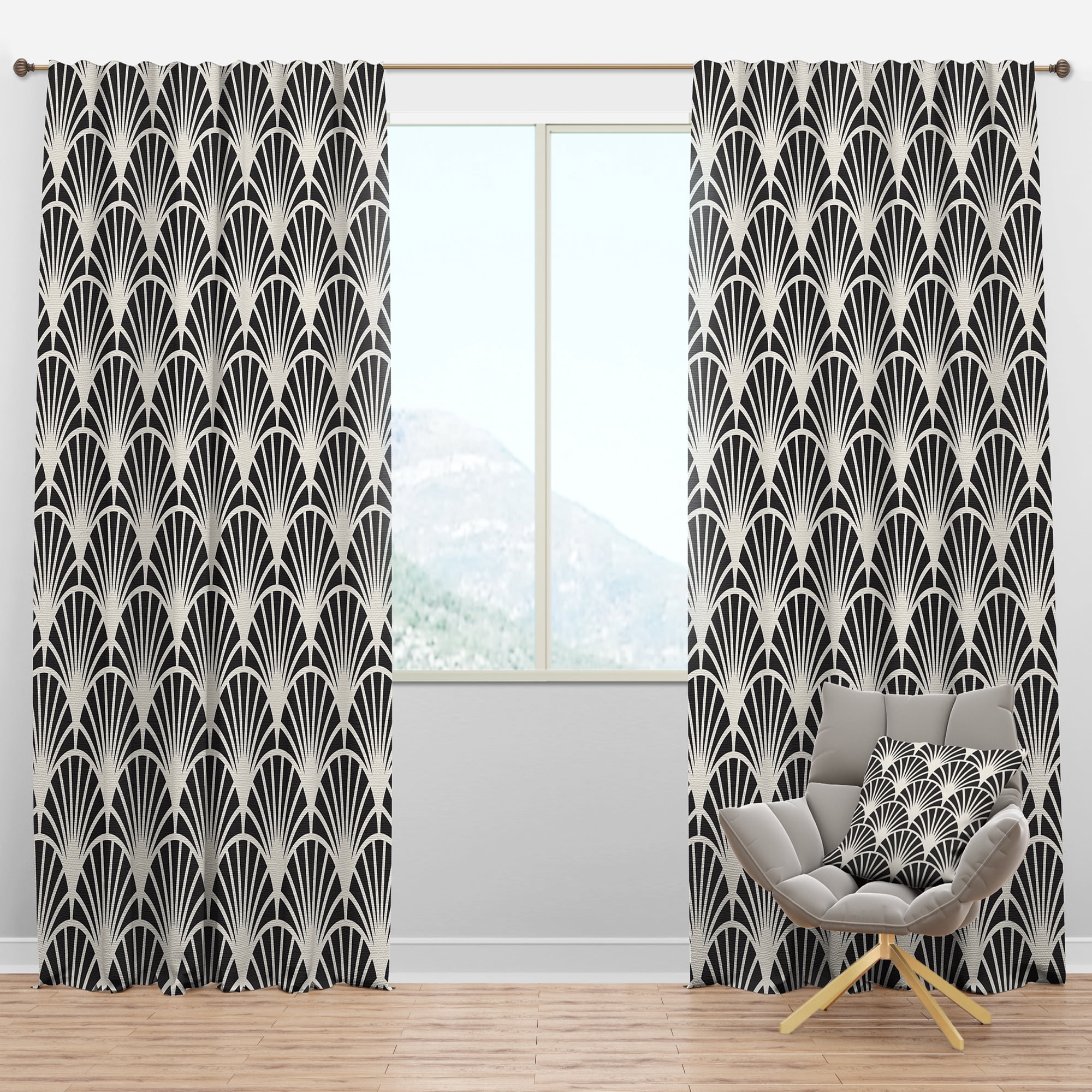 Designart Mid-Century Blackout Curtain