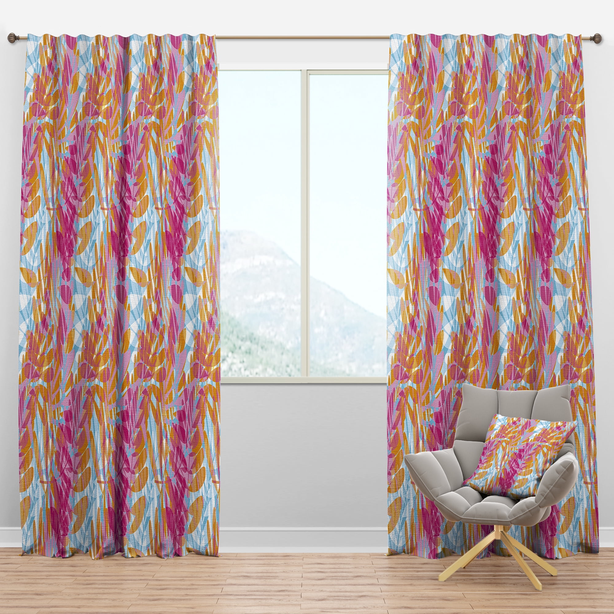 Designart Mid-Century Blackout Curtain