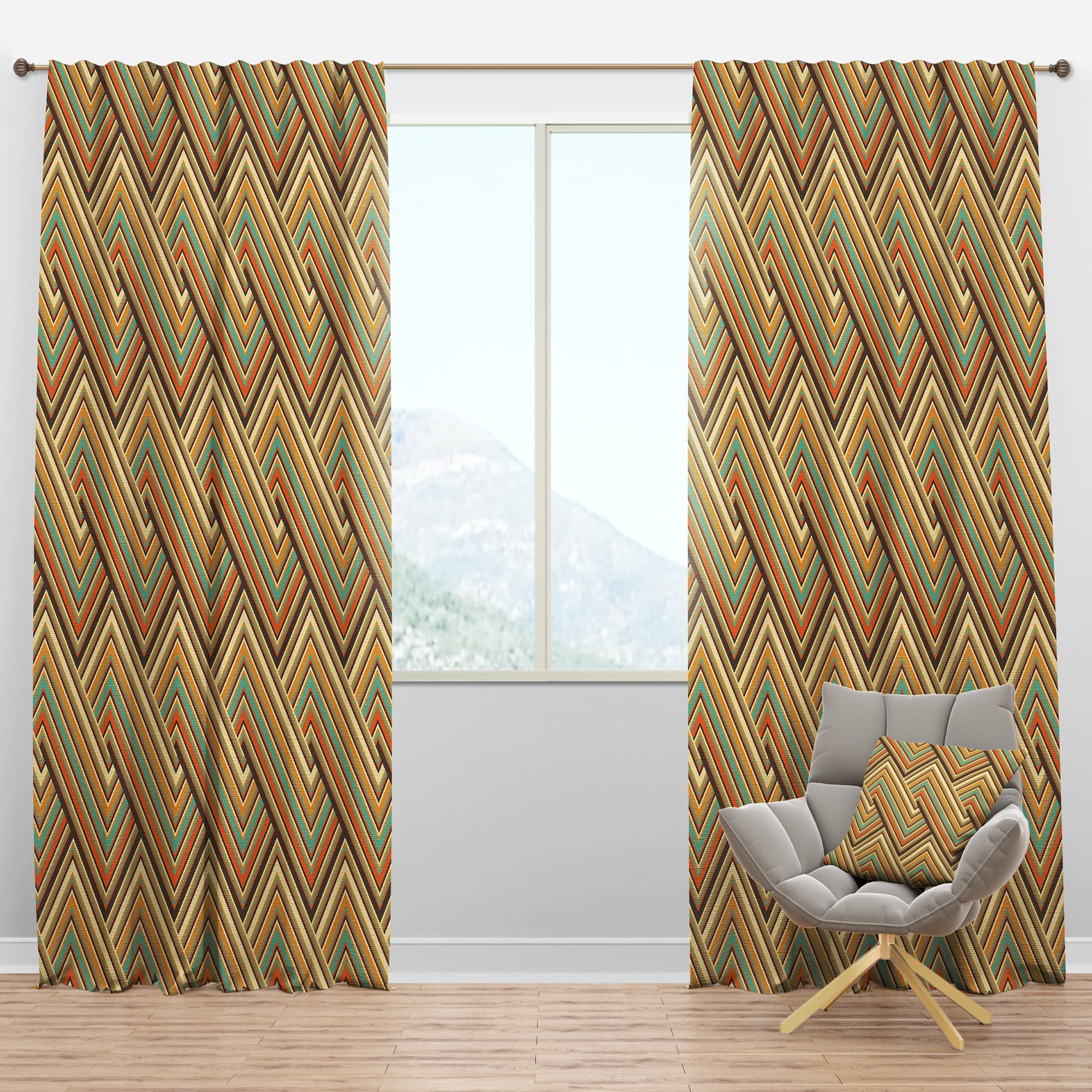 Designart Mid-Century Blackout Curtain