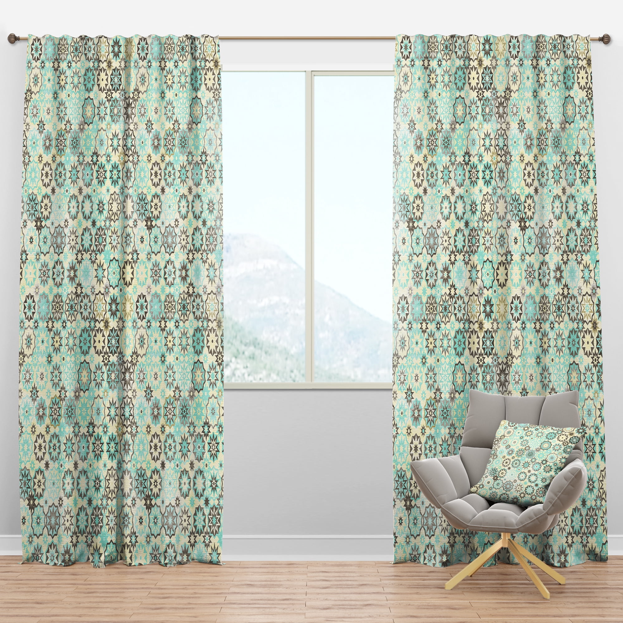 Designart Mid-Century Blackout Curtain