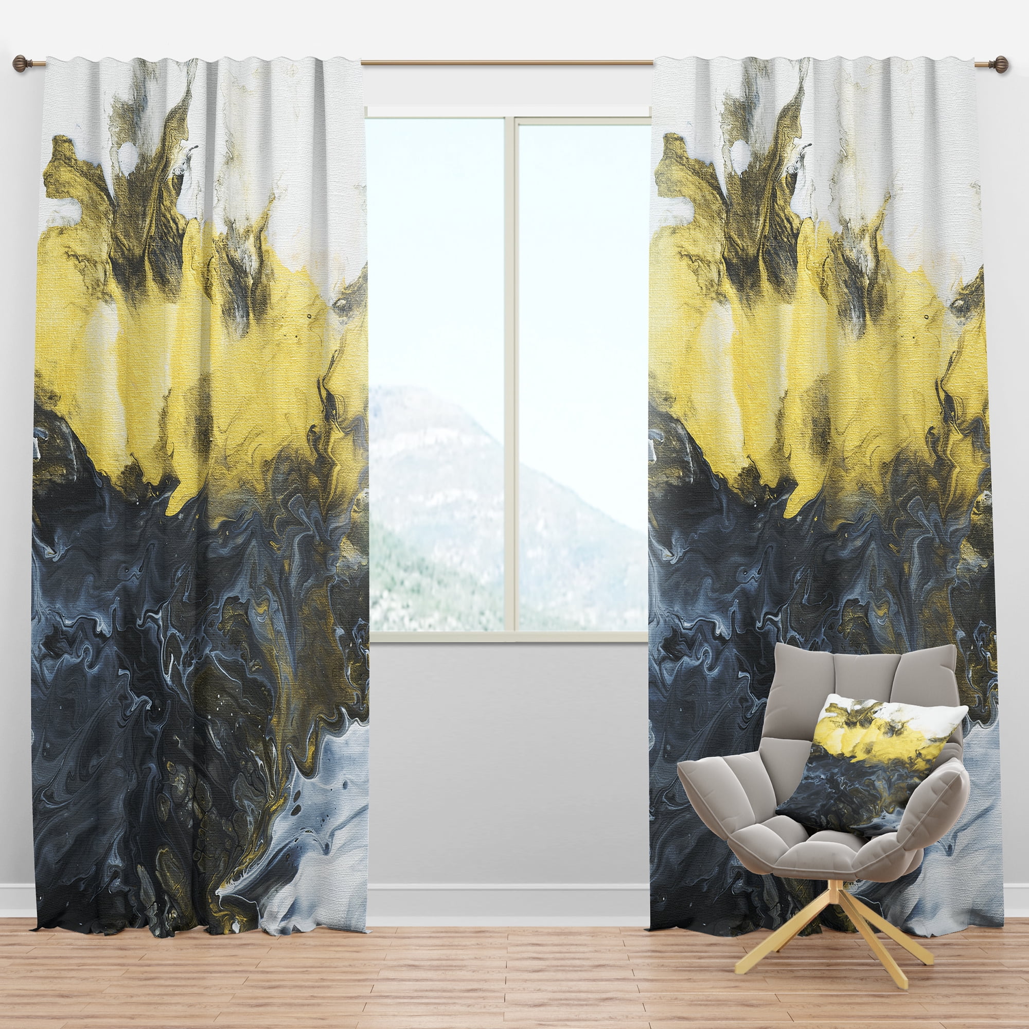 Designart Mid-Century Blackout Curtain