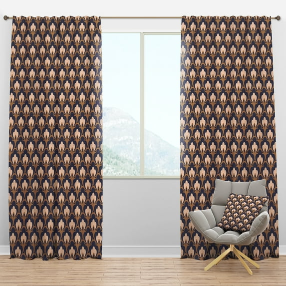 Designart Mid-Century Blackout Curtain