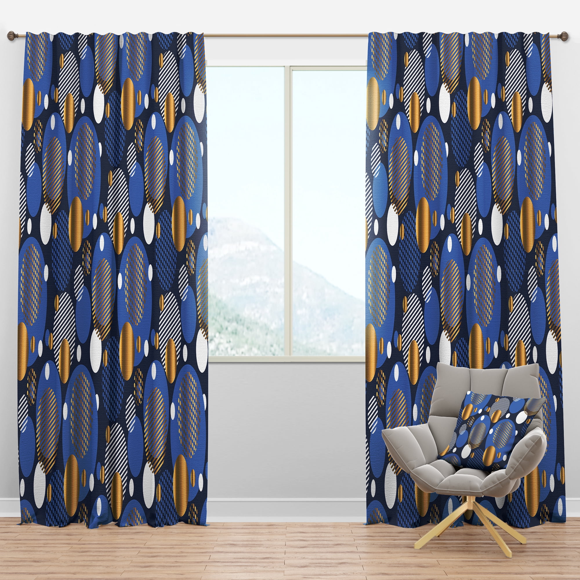 Designart Mid-Century Blackout Curtain