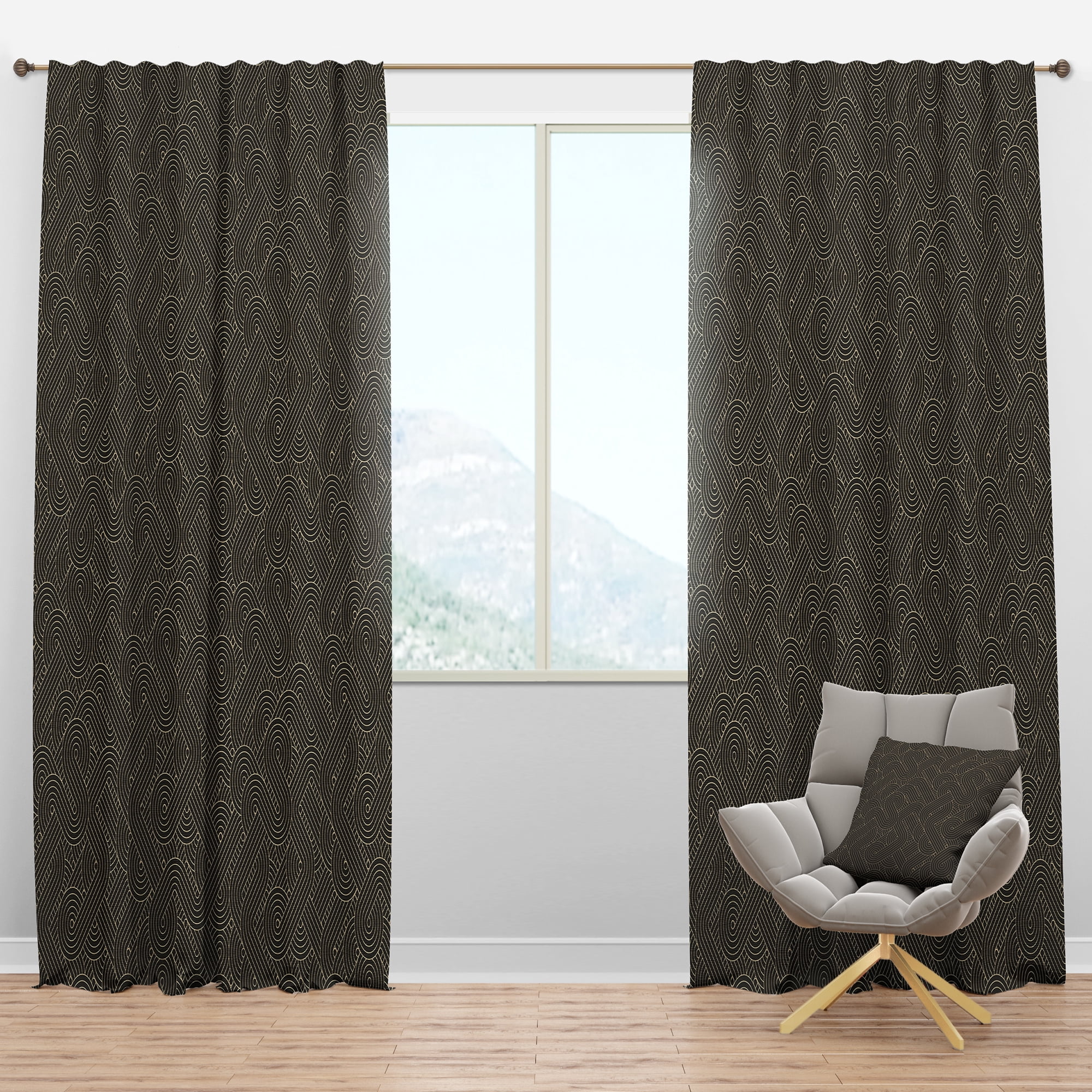Designart Mid-Century Blackout Curtain
