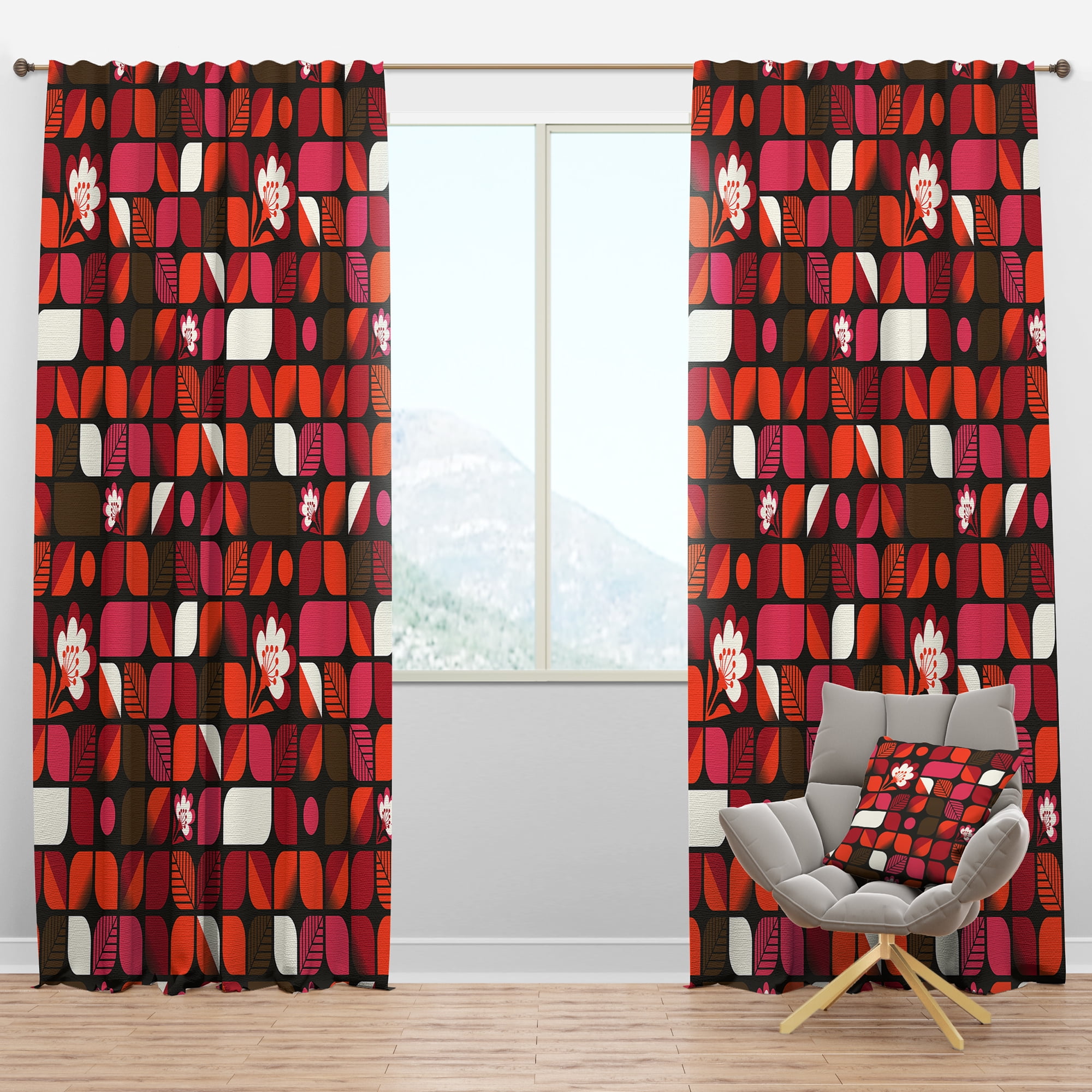 Designart Mid-Century Blackout Curtain