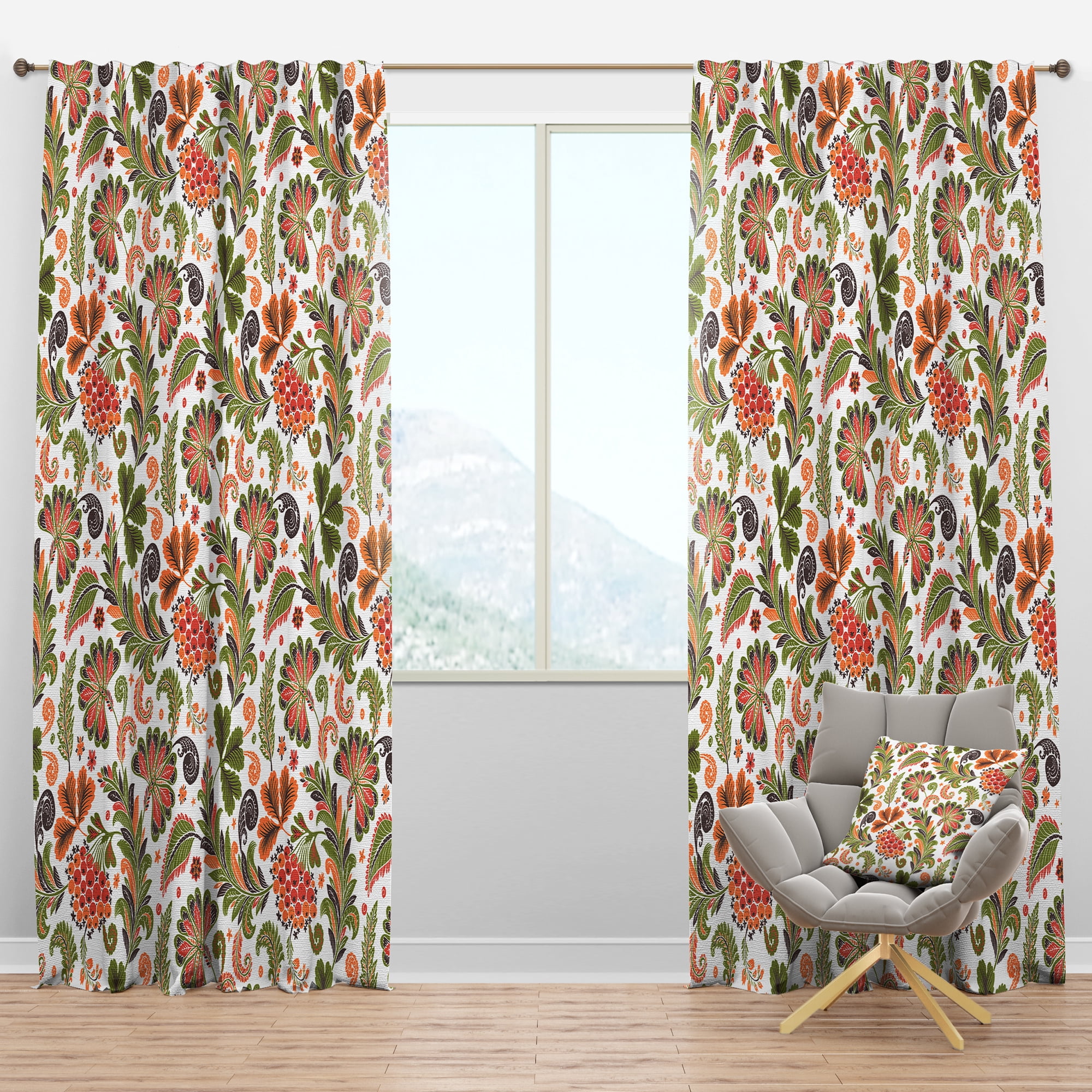Designart Mid-Century Blackout Curtain