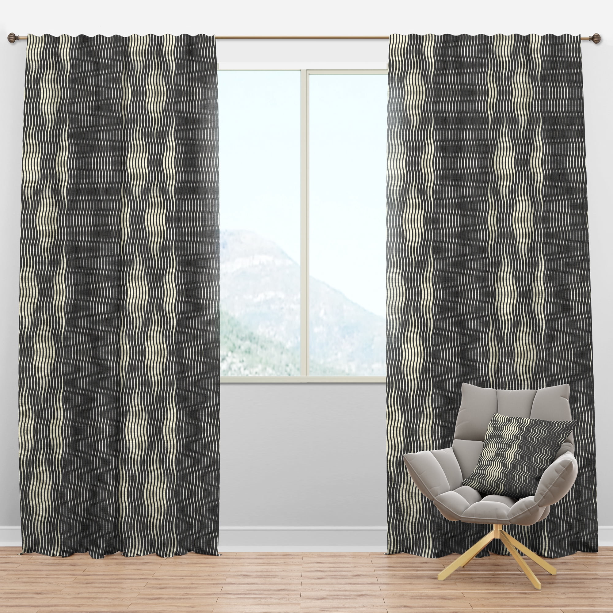 Designart Mid-Century Blackout Curtain