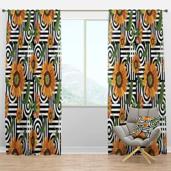 Designart Mid-Century Blackout Curtain
