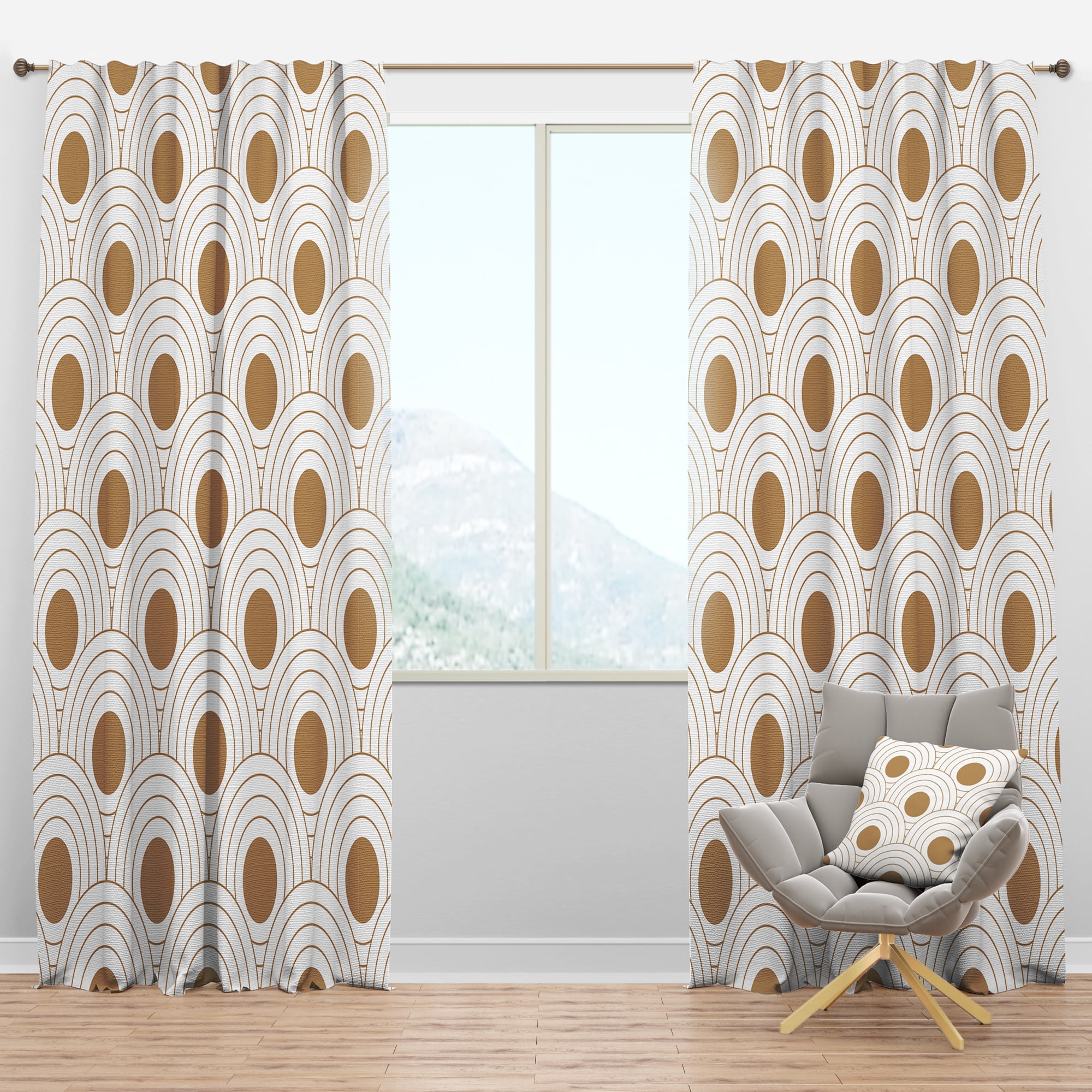 Designart Mid-Century Blackout Curtain