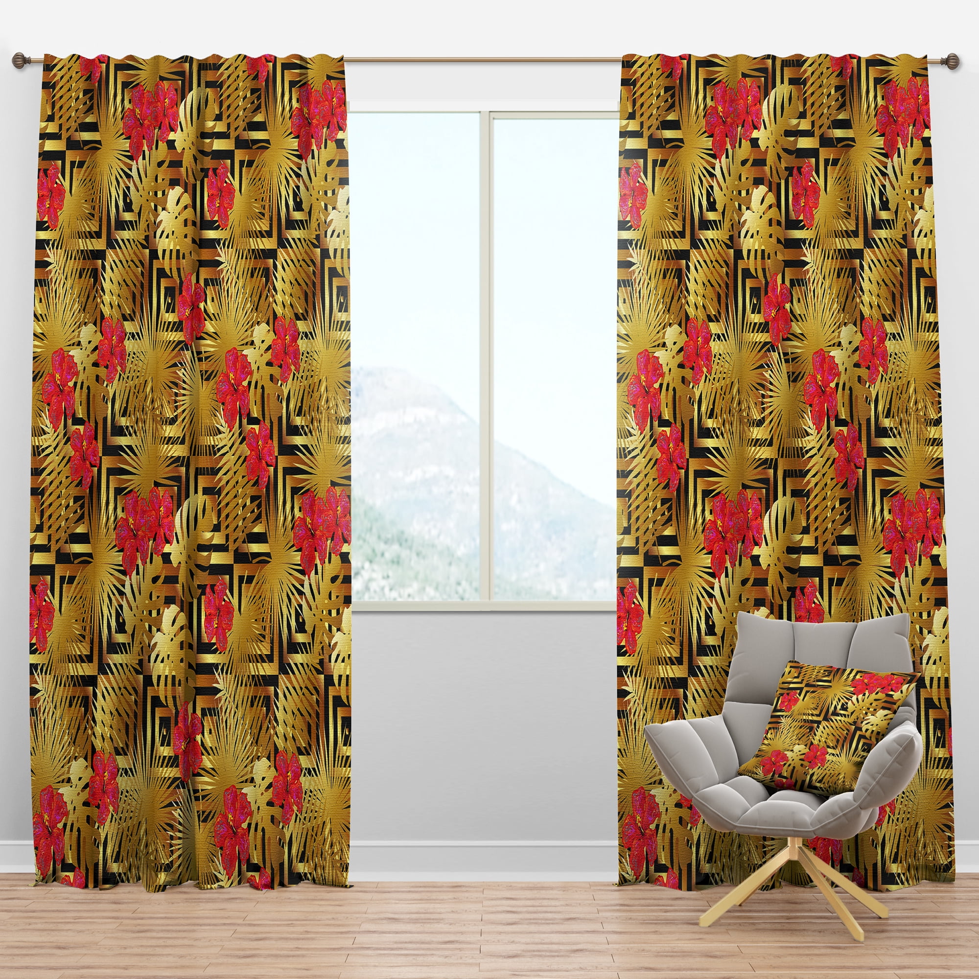 Designart Mid-Century Blackout Curtain