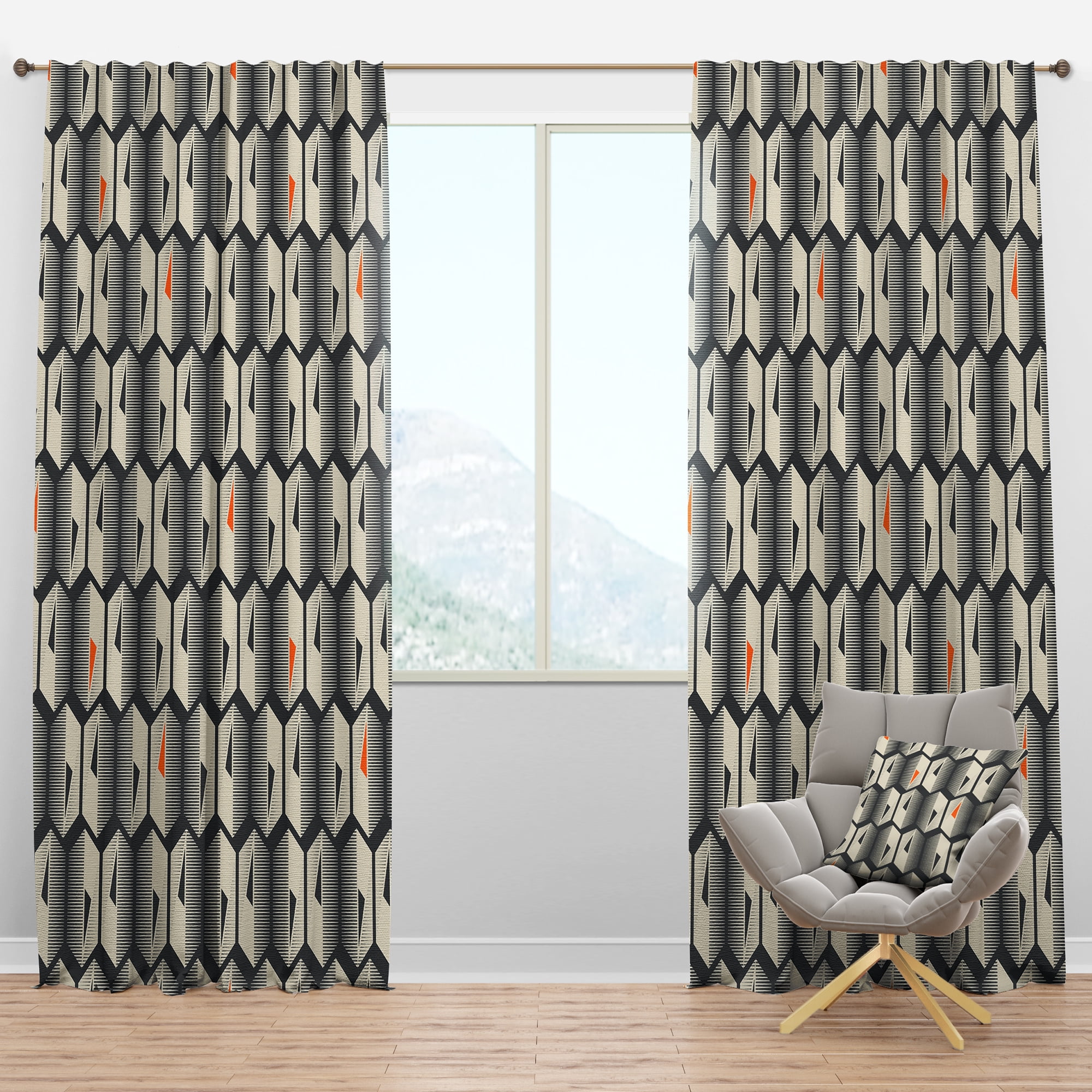 Designart Mid-Century Blackout Curtain