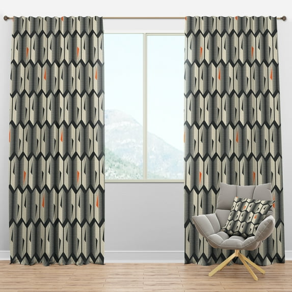 Designart Mid-Century Blackout Curtain