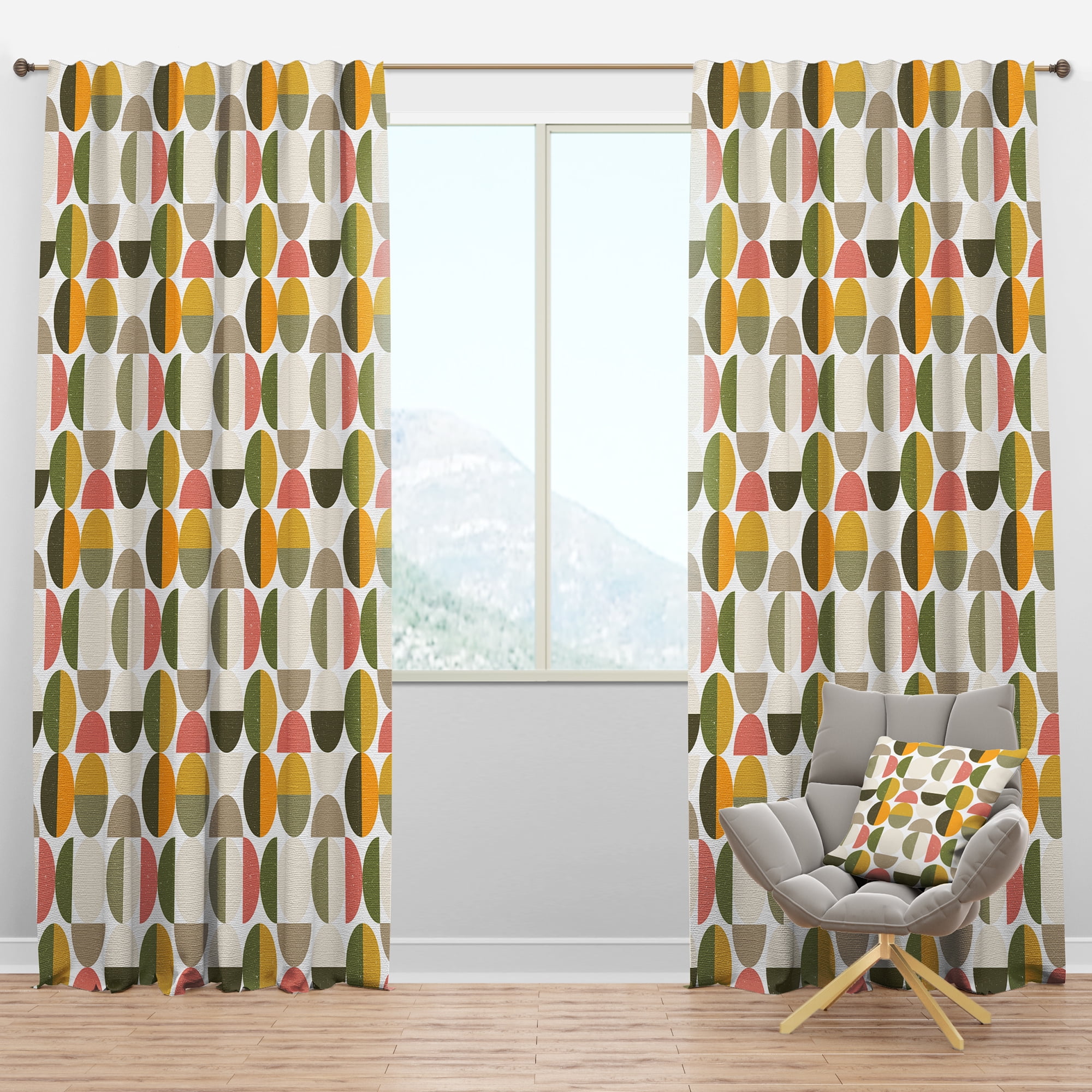 Designart Mid-Century Blackout Curtain