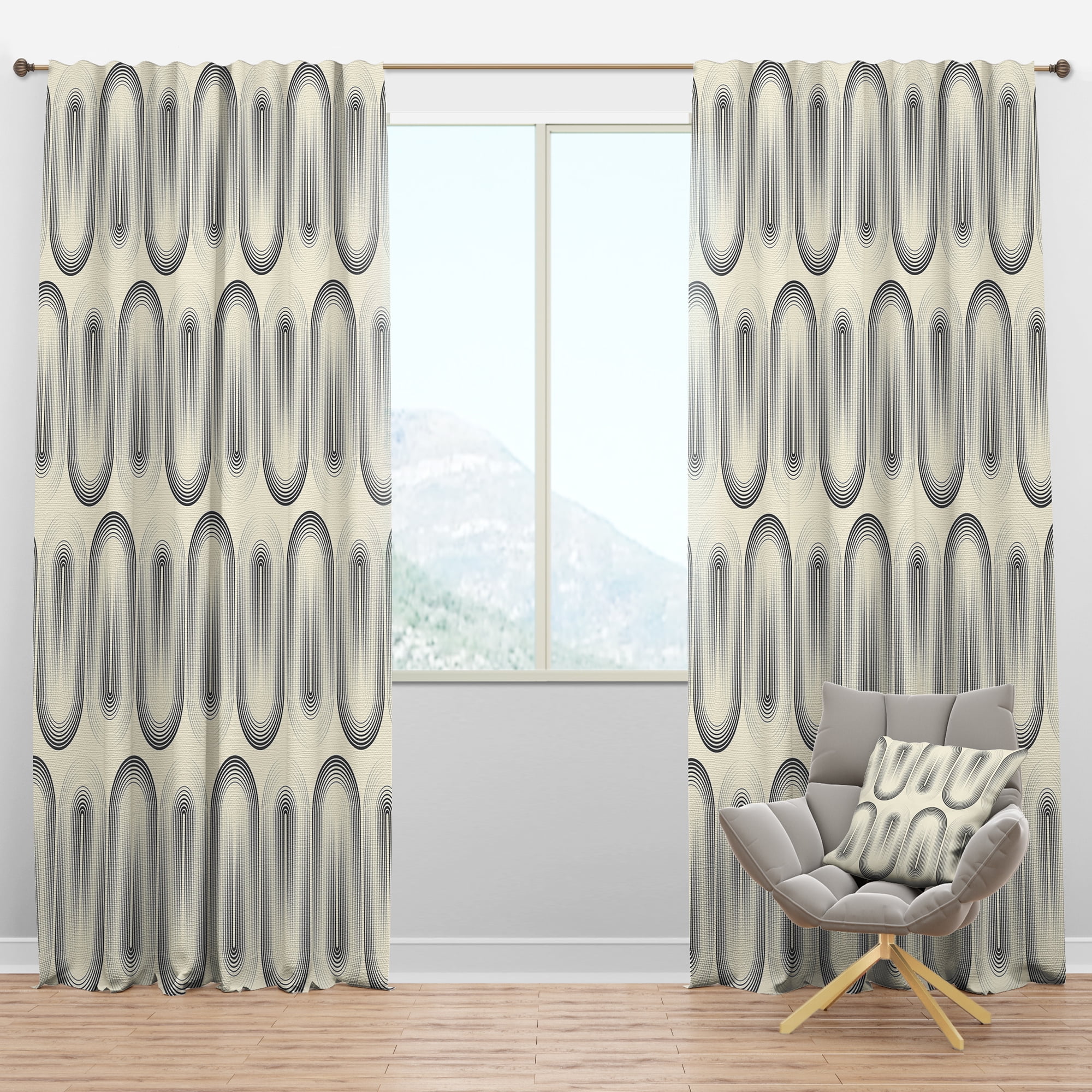 Designart Mid-Century Blackout Curtain