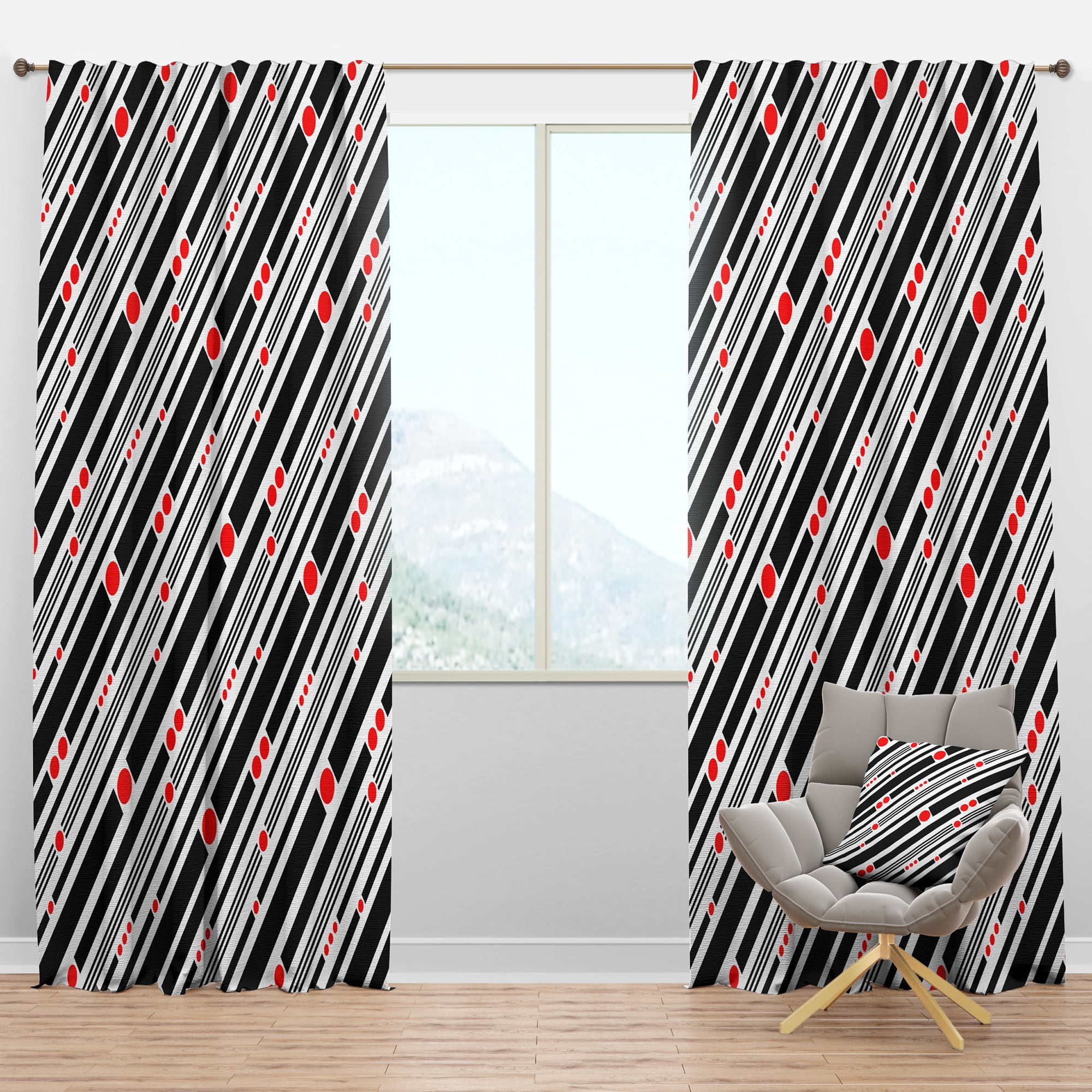 Designart Mid-Century Blackout Curtain
