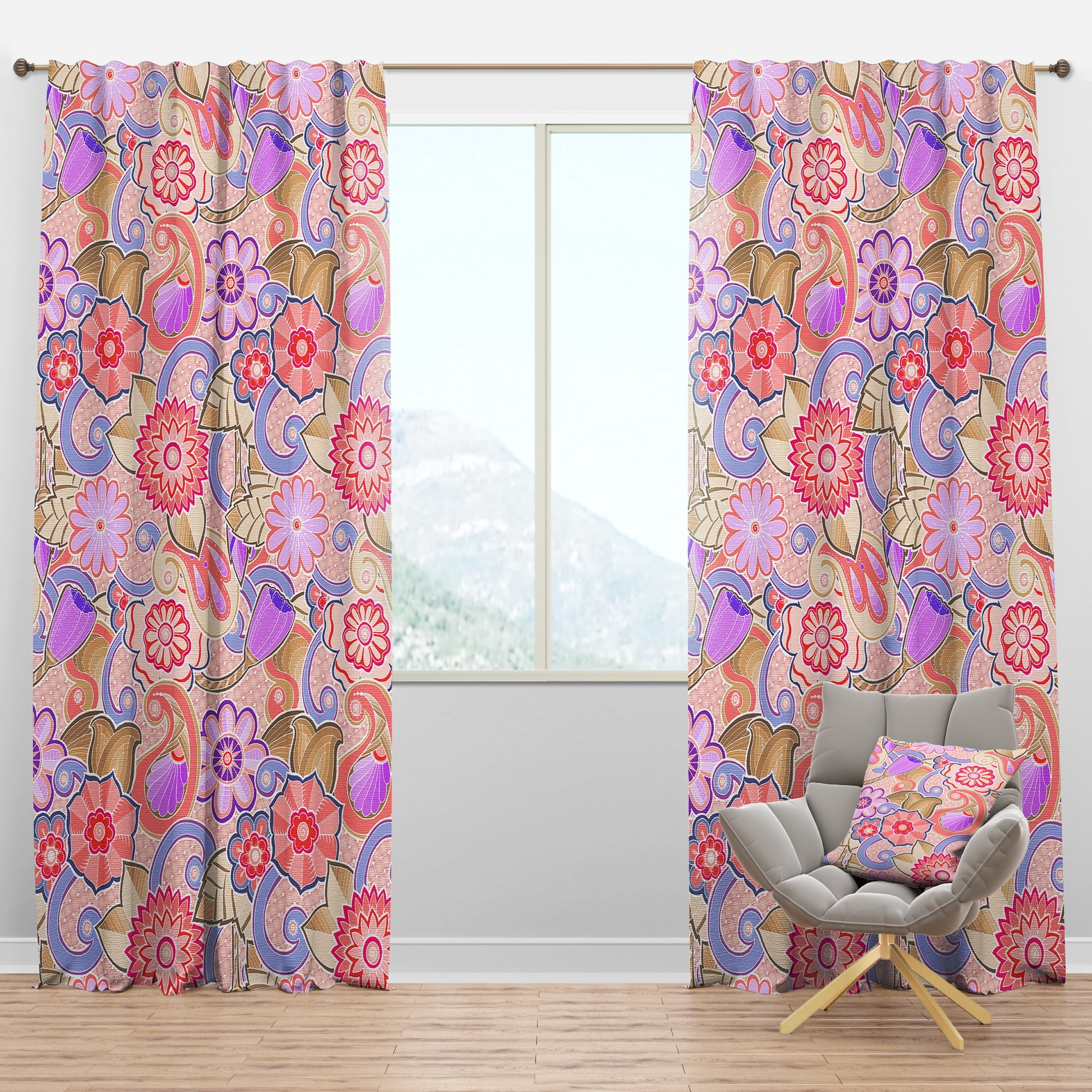 Designart Mid-Century Blackout Curtain