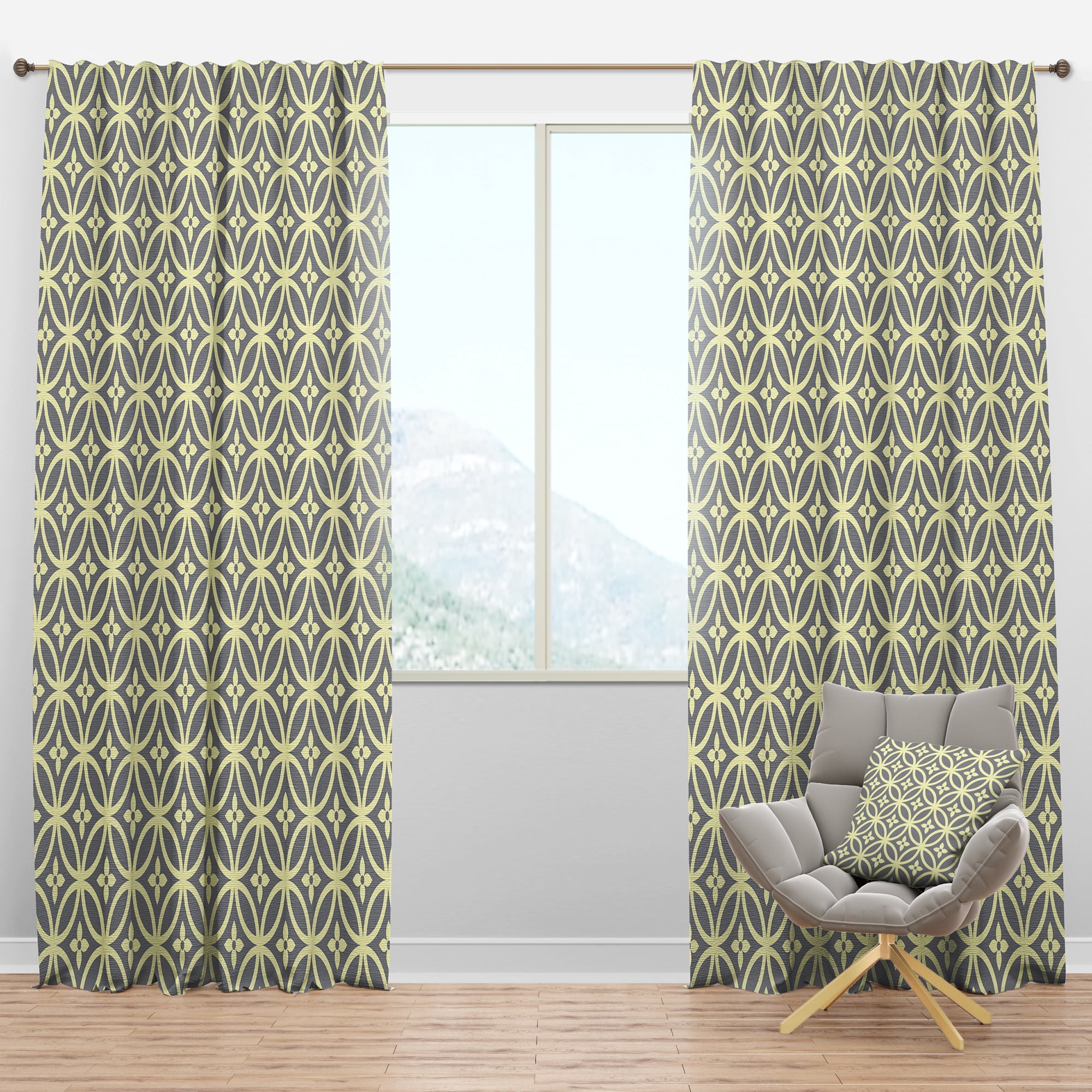 Designart Mid-Century Blackout Curtain