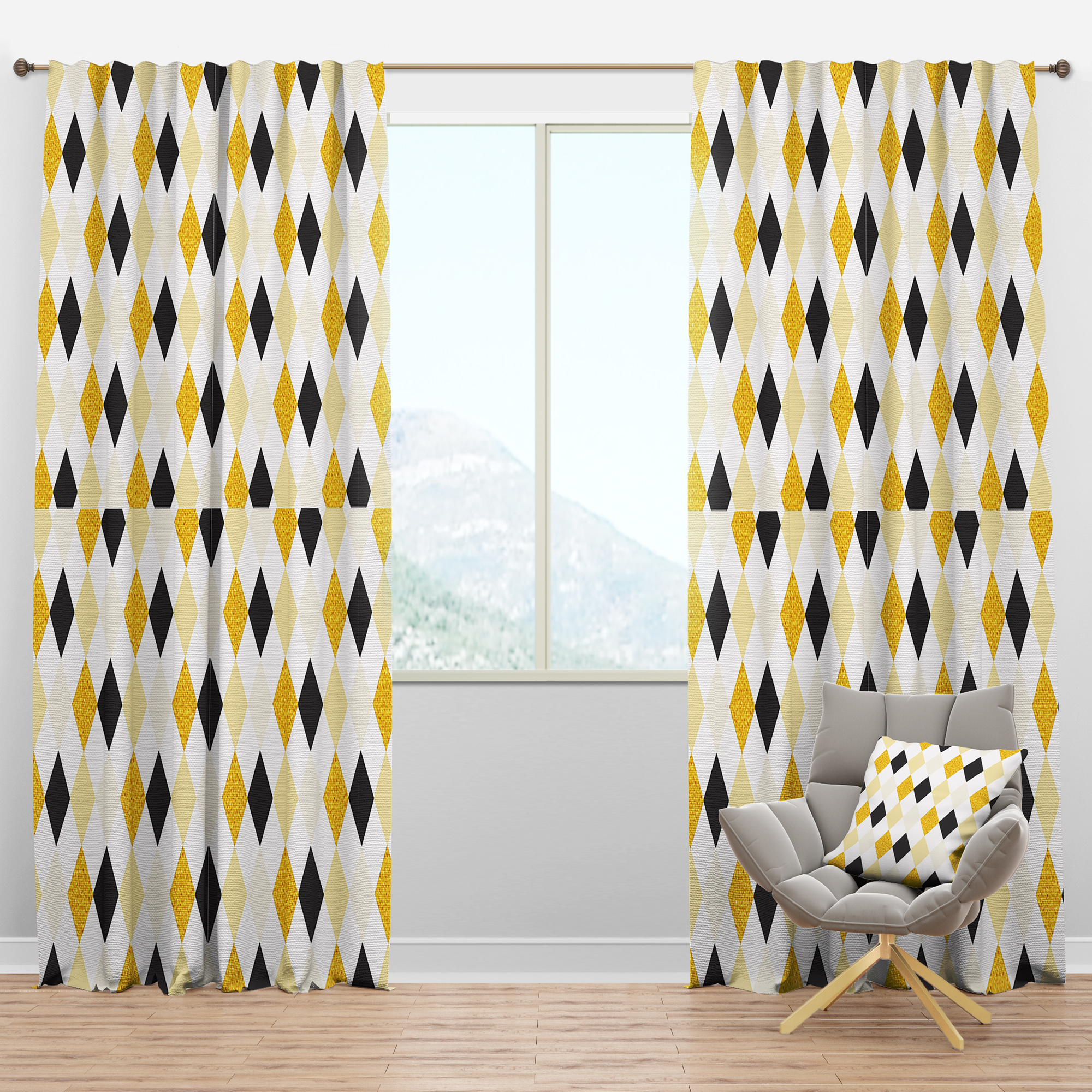 Designart Mid-Century Blackout Curtain