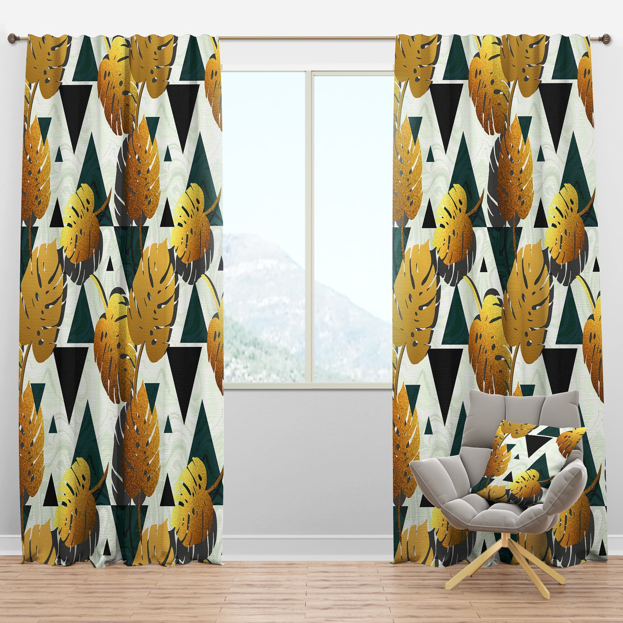 Designart Mid-Century Blackout Curtain
